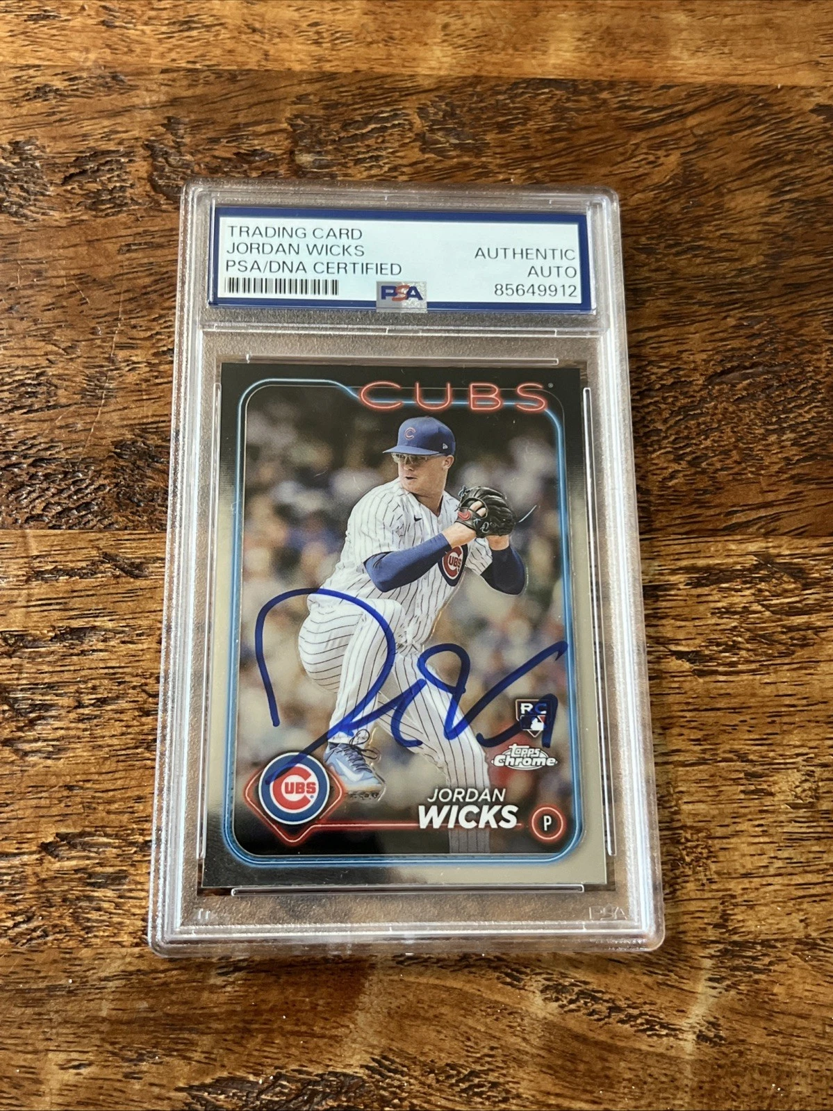 Jordan Wicks IP Signed Topps Chrome Rookie Card Psa Dna Slab Autographed Cubs