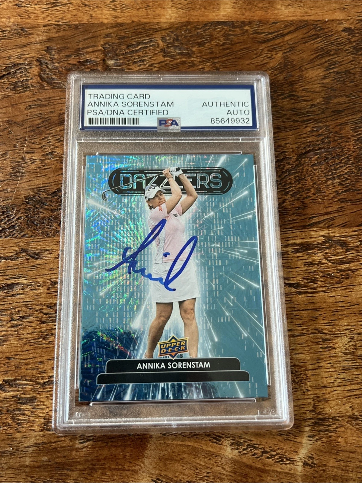 ANNIKA SORENSTAM IP Signed UD Dazzlers Card Psa Dna Slab Autographed LPGA