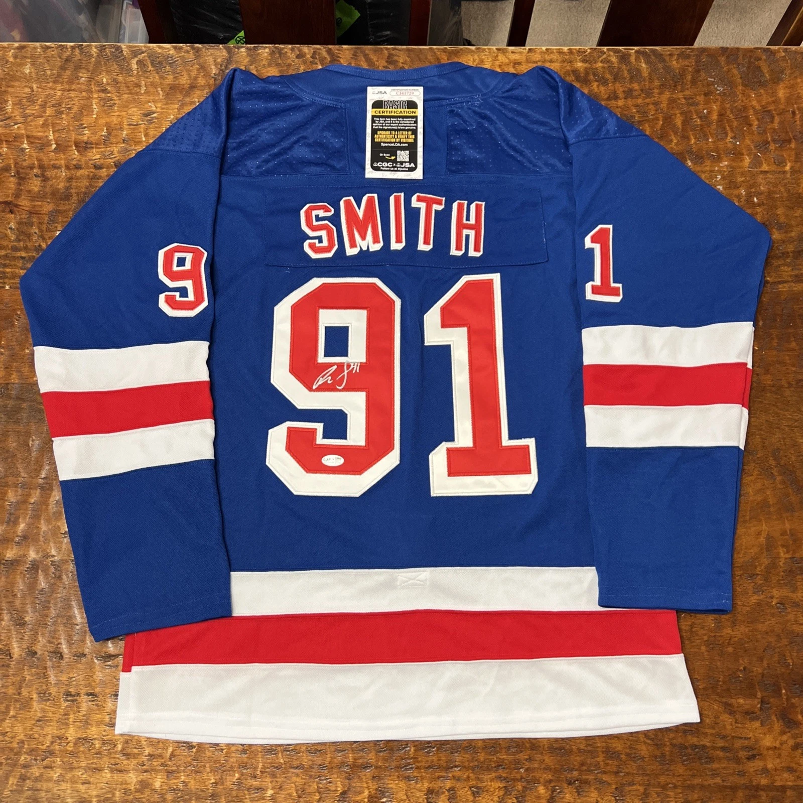 Reilly Smith Signed New York Rangers Jersey JSA Coa Autographed