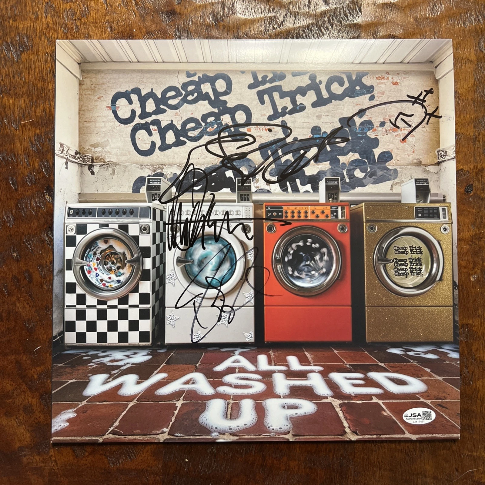 Rick Nielsen Robin Zander Signed All Washed Up Vinyl Album JSA Coa Cheap Trick