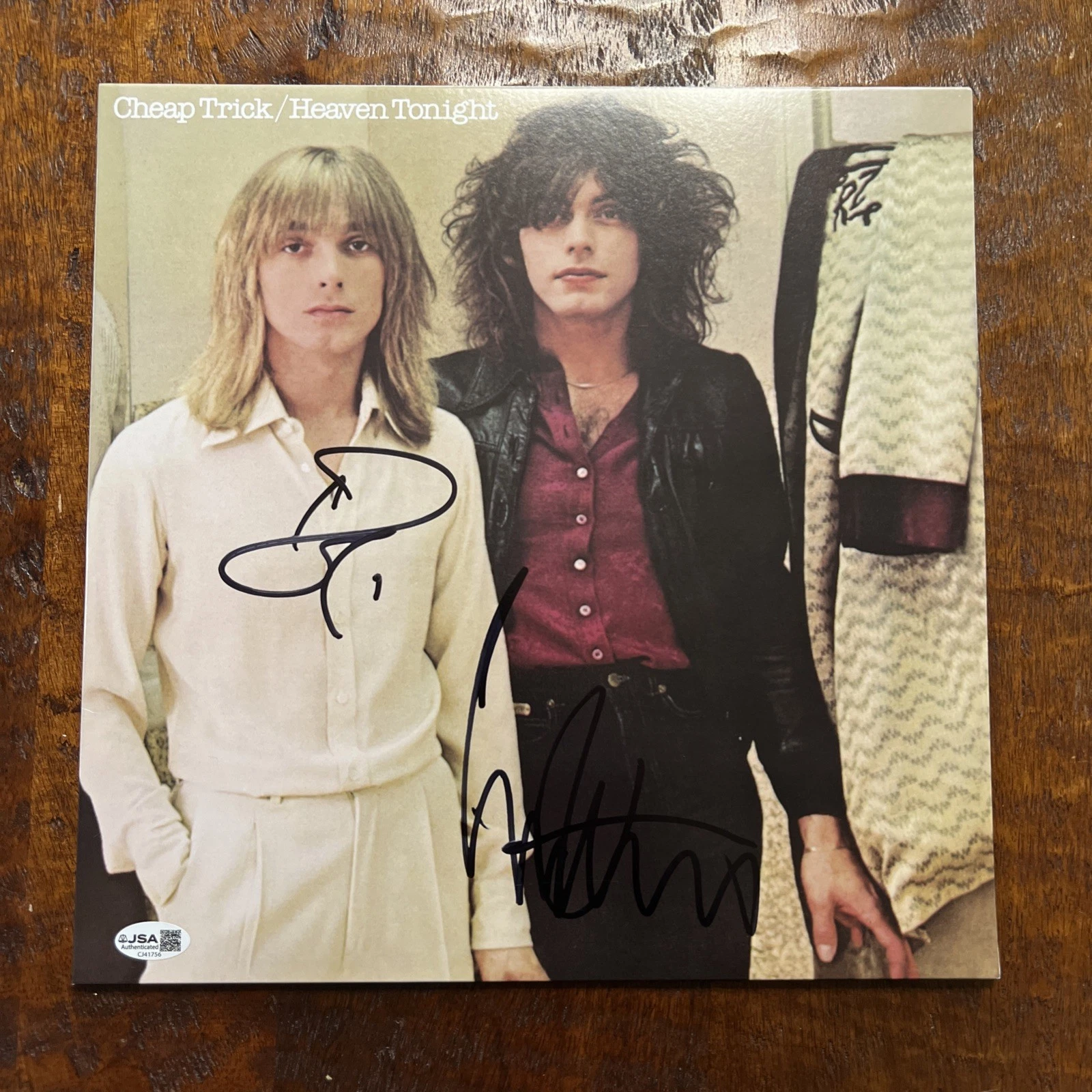 Robin Zander Tom Petersson Signed Heaven Tonight Vinyl Album JSA Coa Cheap Trick