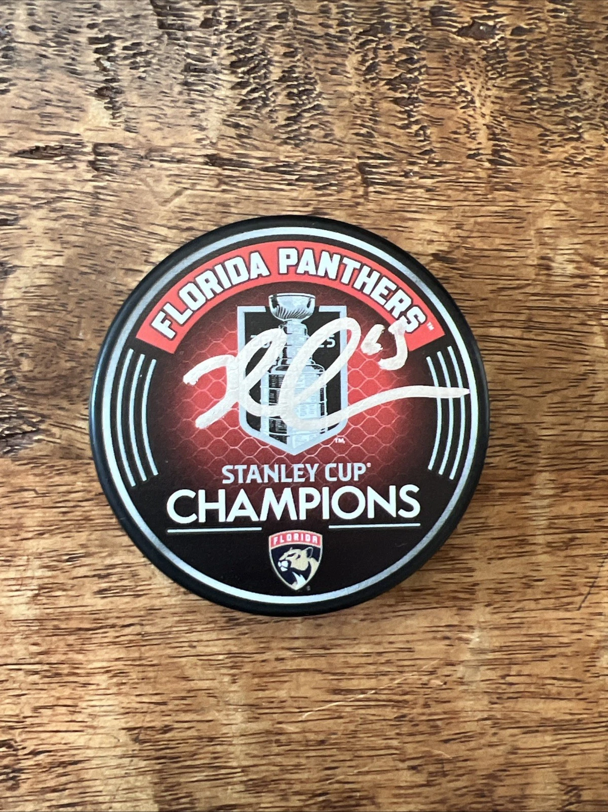 Brad Marchand Signed 2025 Stanley Cup Champion Puck JSA Coa Panthers Autographed