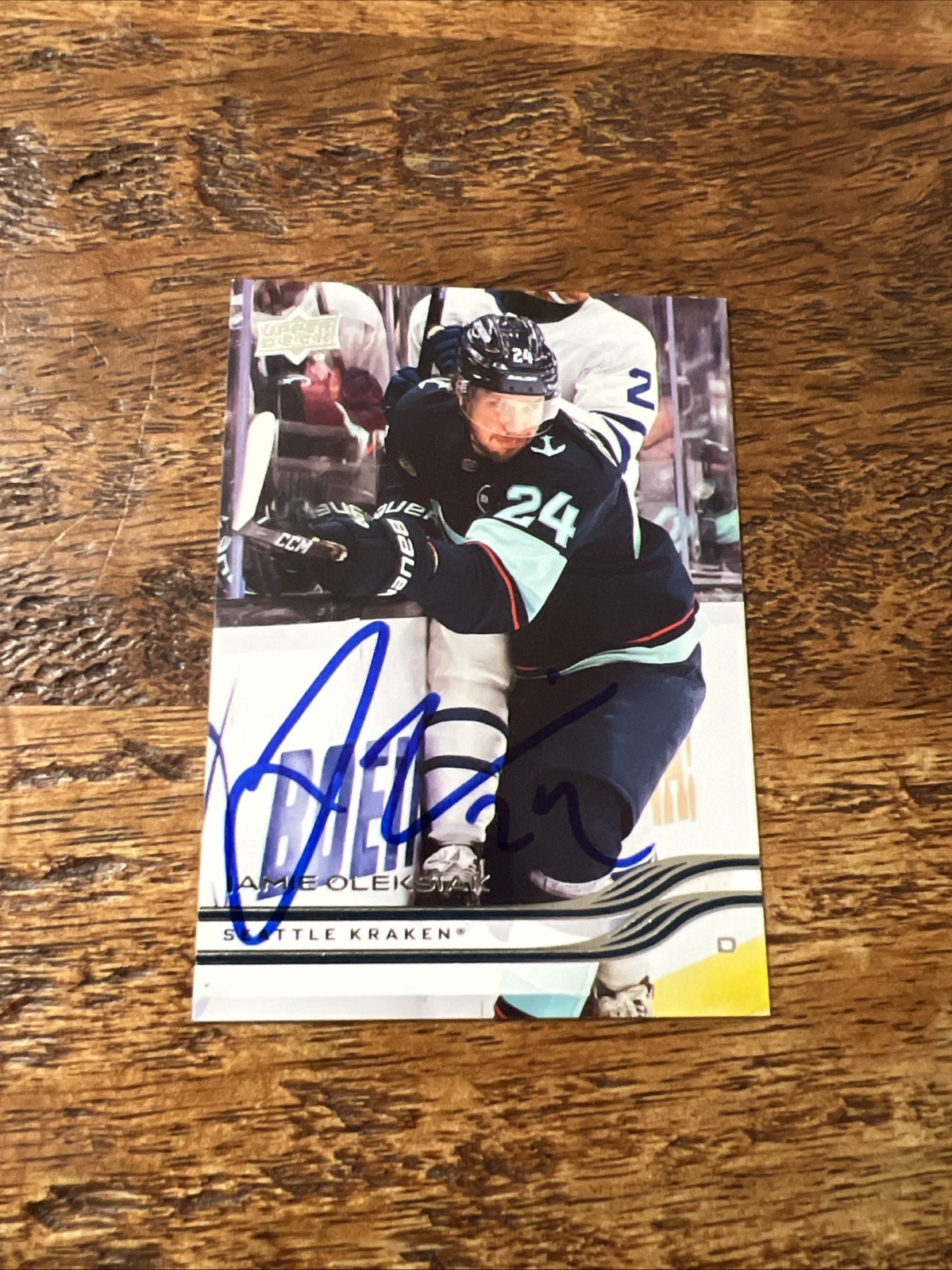 Jamie Oleksiak IP Signed 2025-26 Upper Deck Card Seattle Kraken Autographed