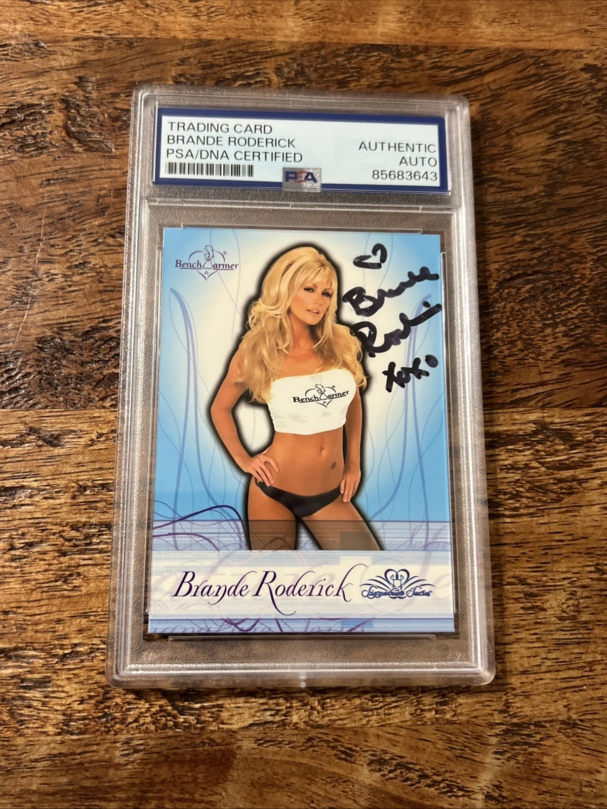 Brande Roderick IP Signed Bench Warmer Card PSA DNA Coa Slab Autographed