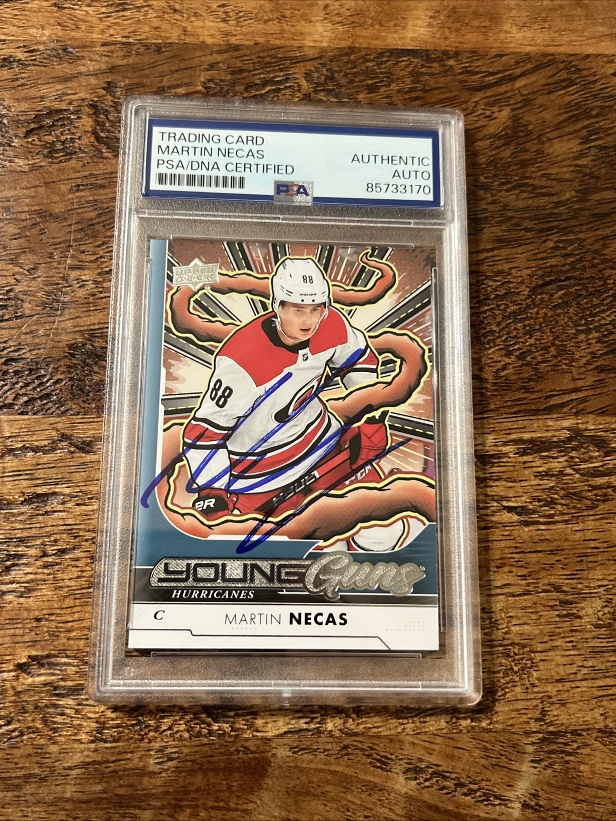 Martin Necas IP Signed UD Young Guns Renewed Card PSA DNA Coa Slab Autographed