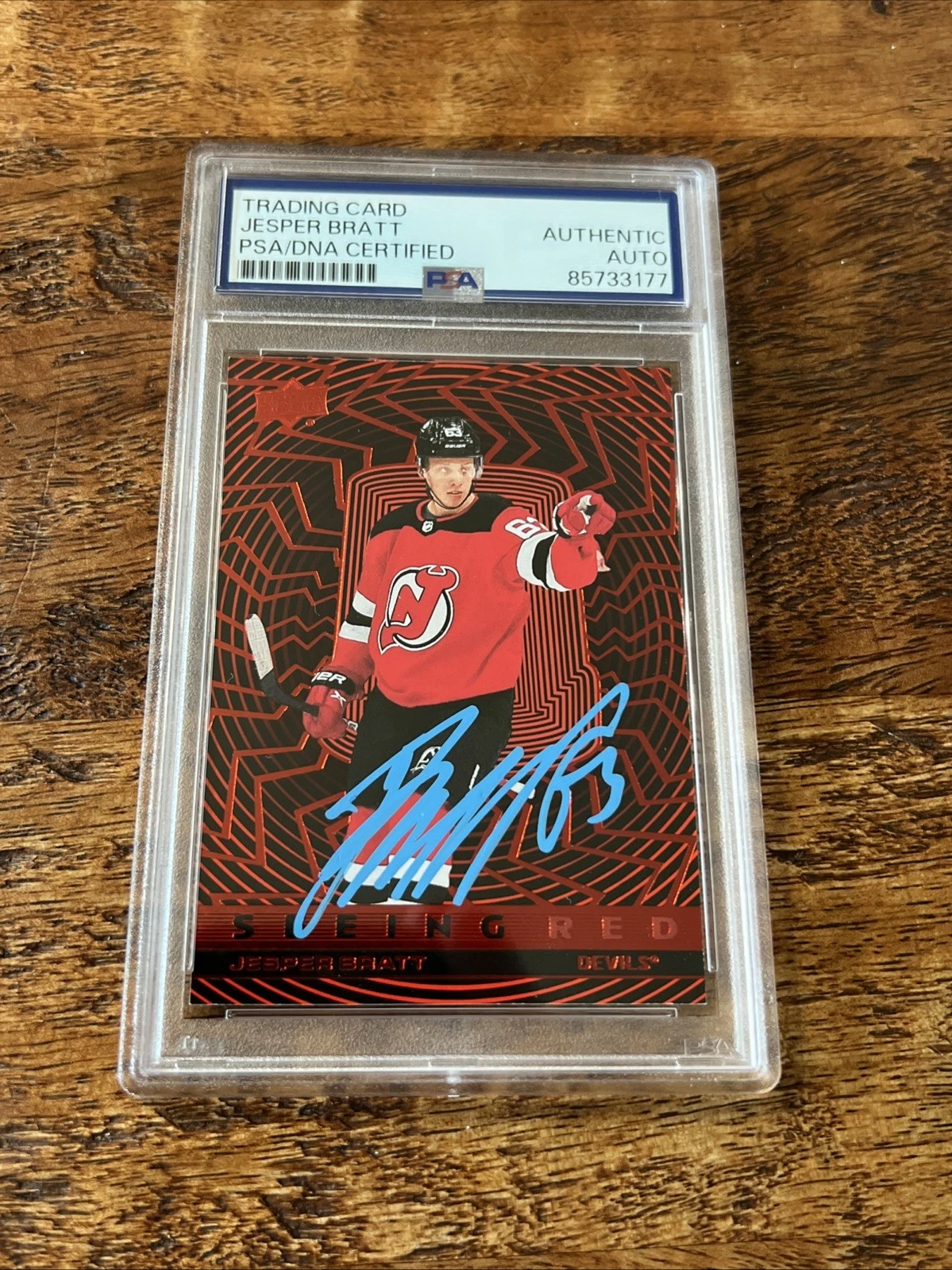 Jesper Bratt IP Signed Upper Deck Card Psa Dna Coa Slab Autographed Devils