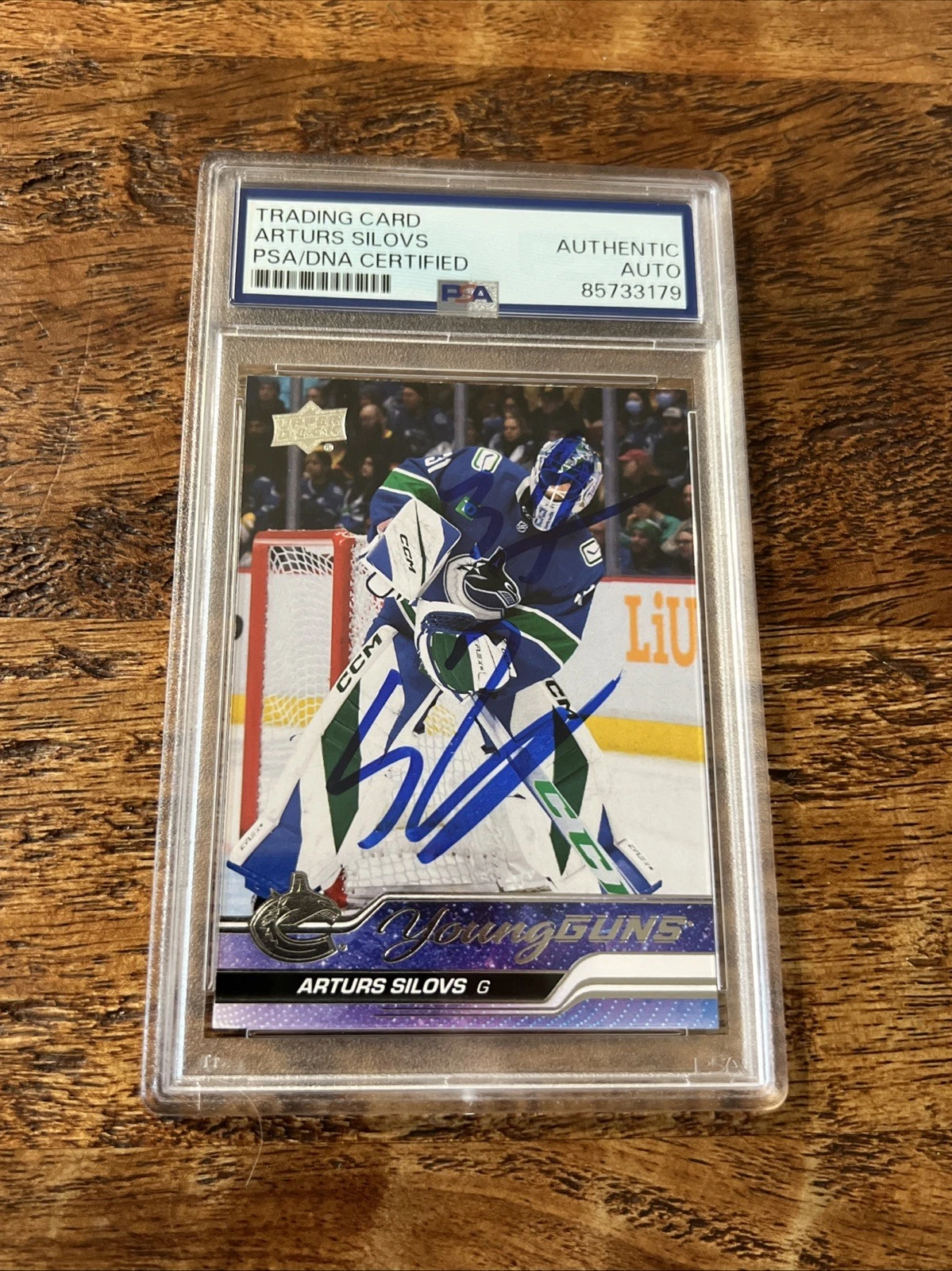 Arturs Silovs IP Signed UD Young Guns Card PSA DNA Coa Slab Canucks Autographed