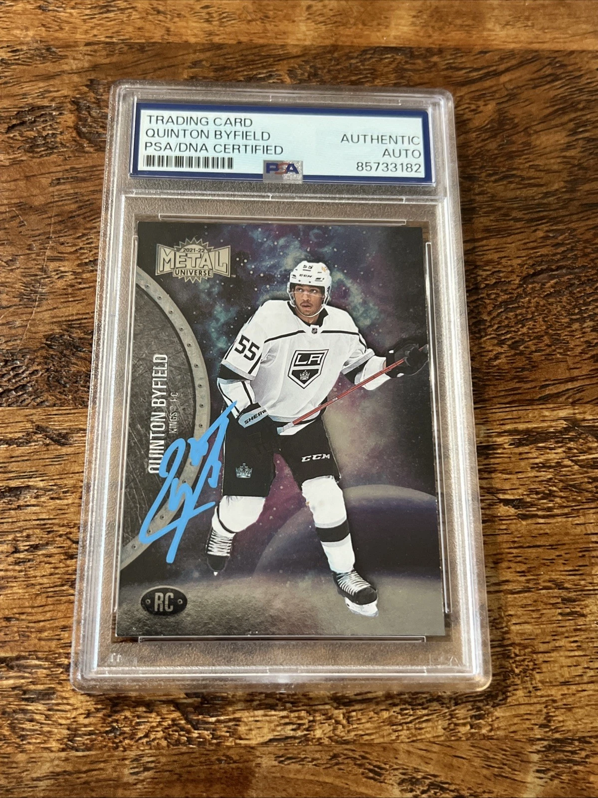 Quinton Byfield IP Signed Skybox Metal RC Card PSA DNA Slab Kings Autographed