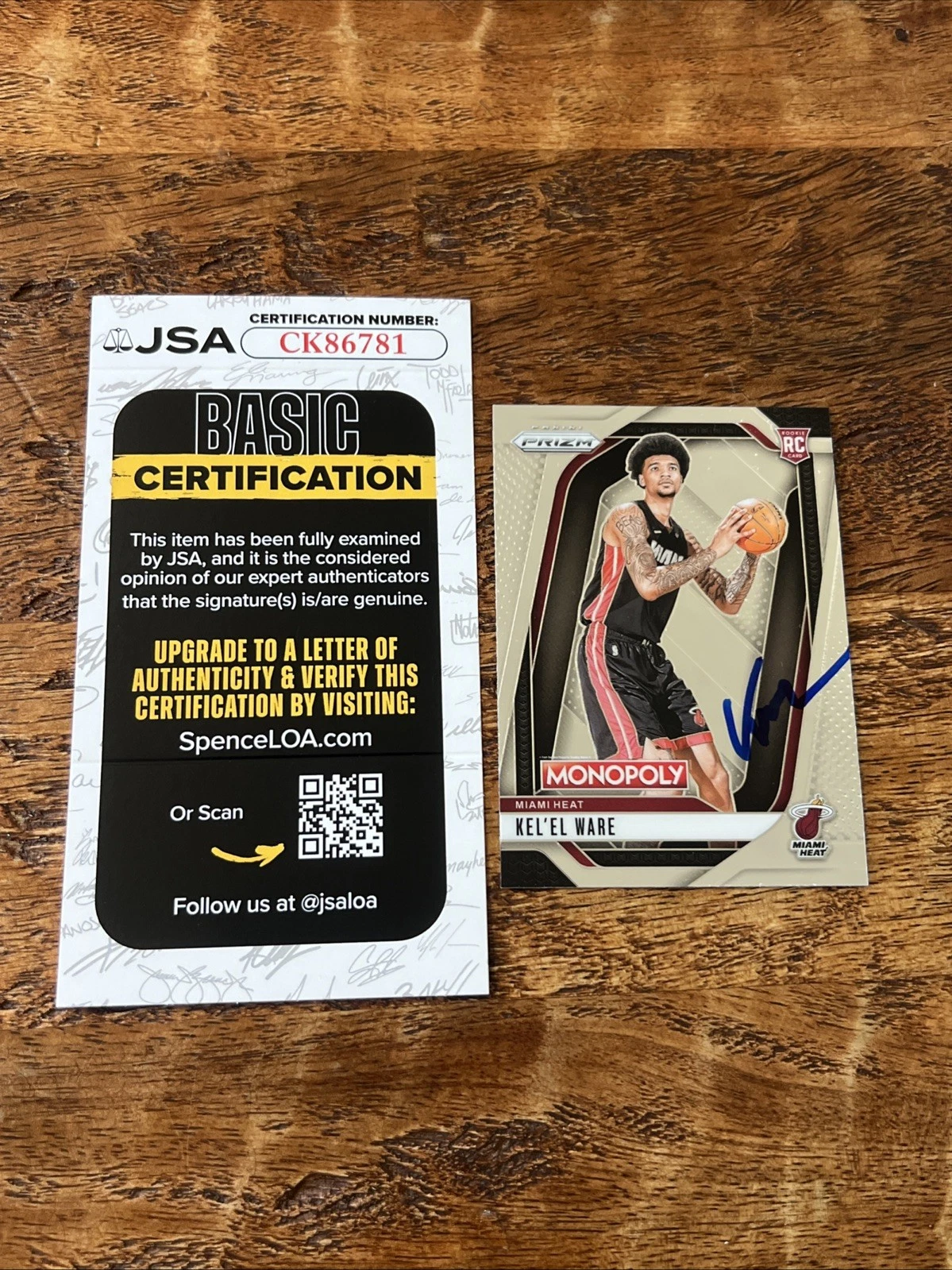 Kel'el Ware IP Signed Prizm Monopoly Rookie Card JSA Coa Heat Autographed