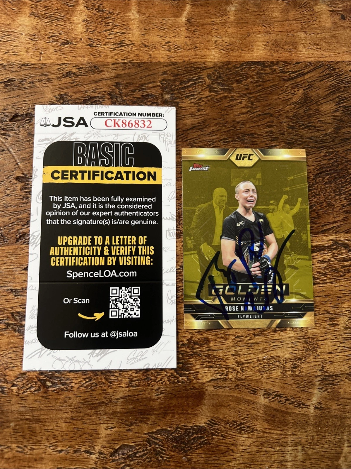 Rose Namajunas IP Signed Topps Finest Card JSA Coa Autographed UFC Thug