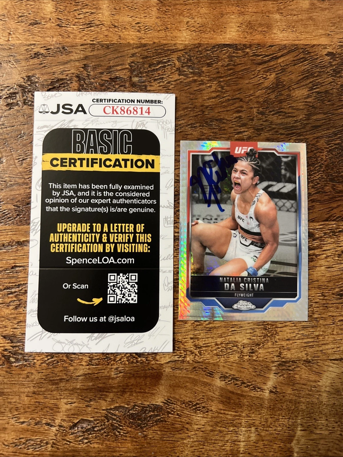 Natalia Silva IP Signed Topps Chrome Card JSA Coa Autographed UFC