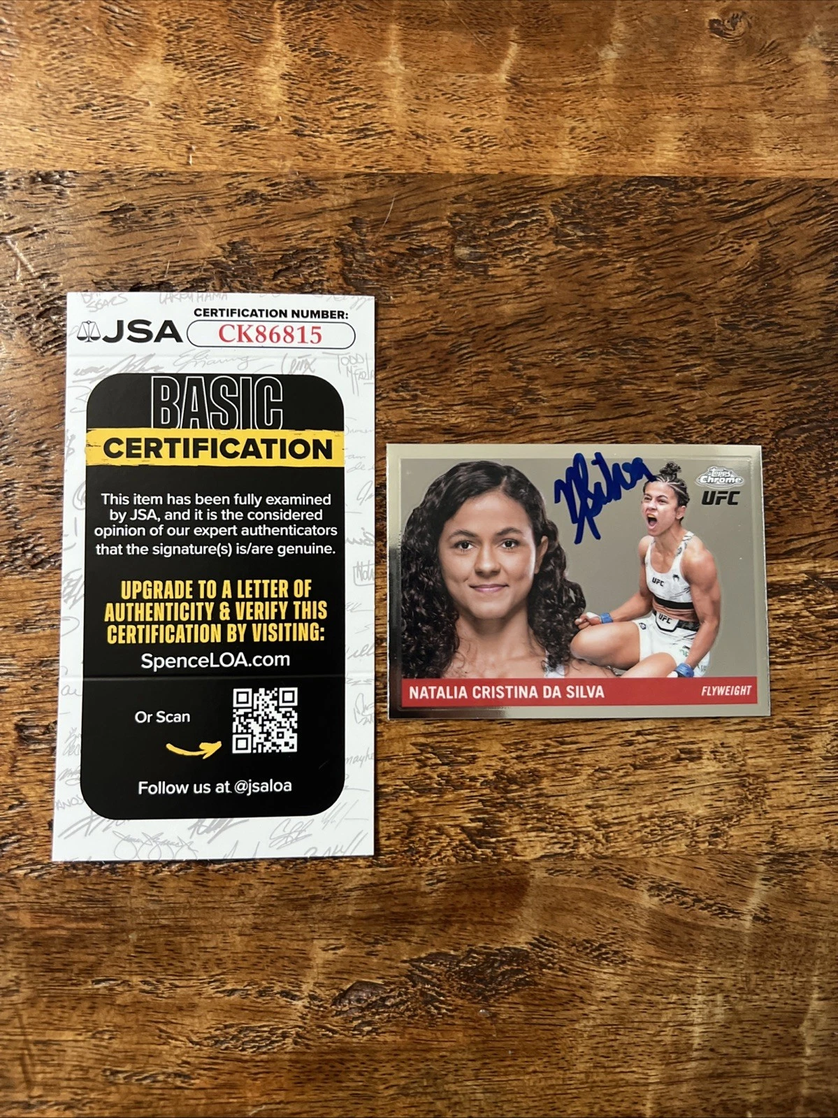 Natalia Silva IP Signed Topps Chrome Card JSA Coa Autographed UFC