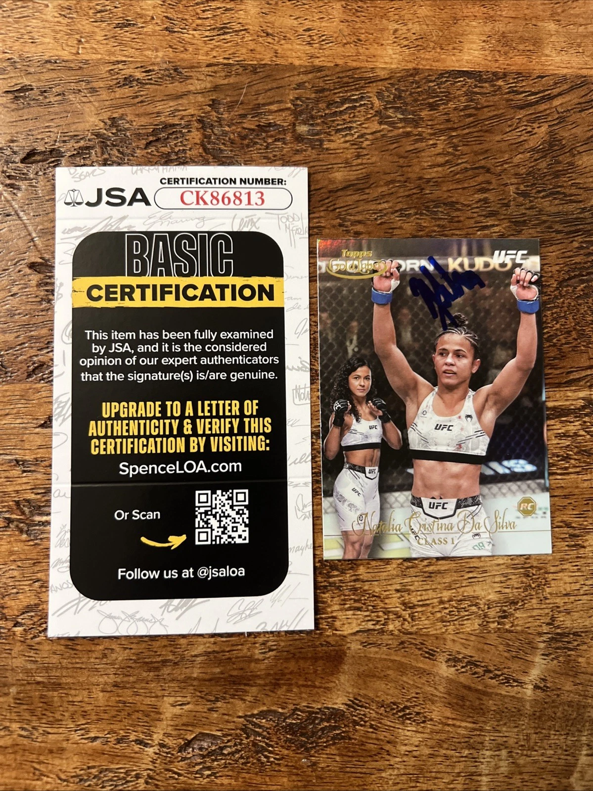 Natalia Silva IP Signed Topps Gold Label Rookie Card JSA Coa Autographed UFC