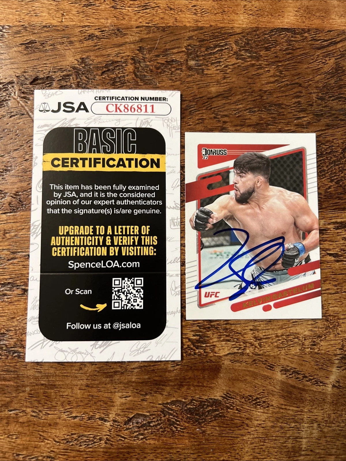 Kelvin Gastelum IP Signed Donruss Card JSA Coa Autographed UFC