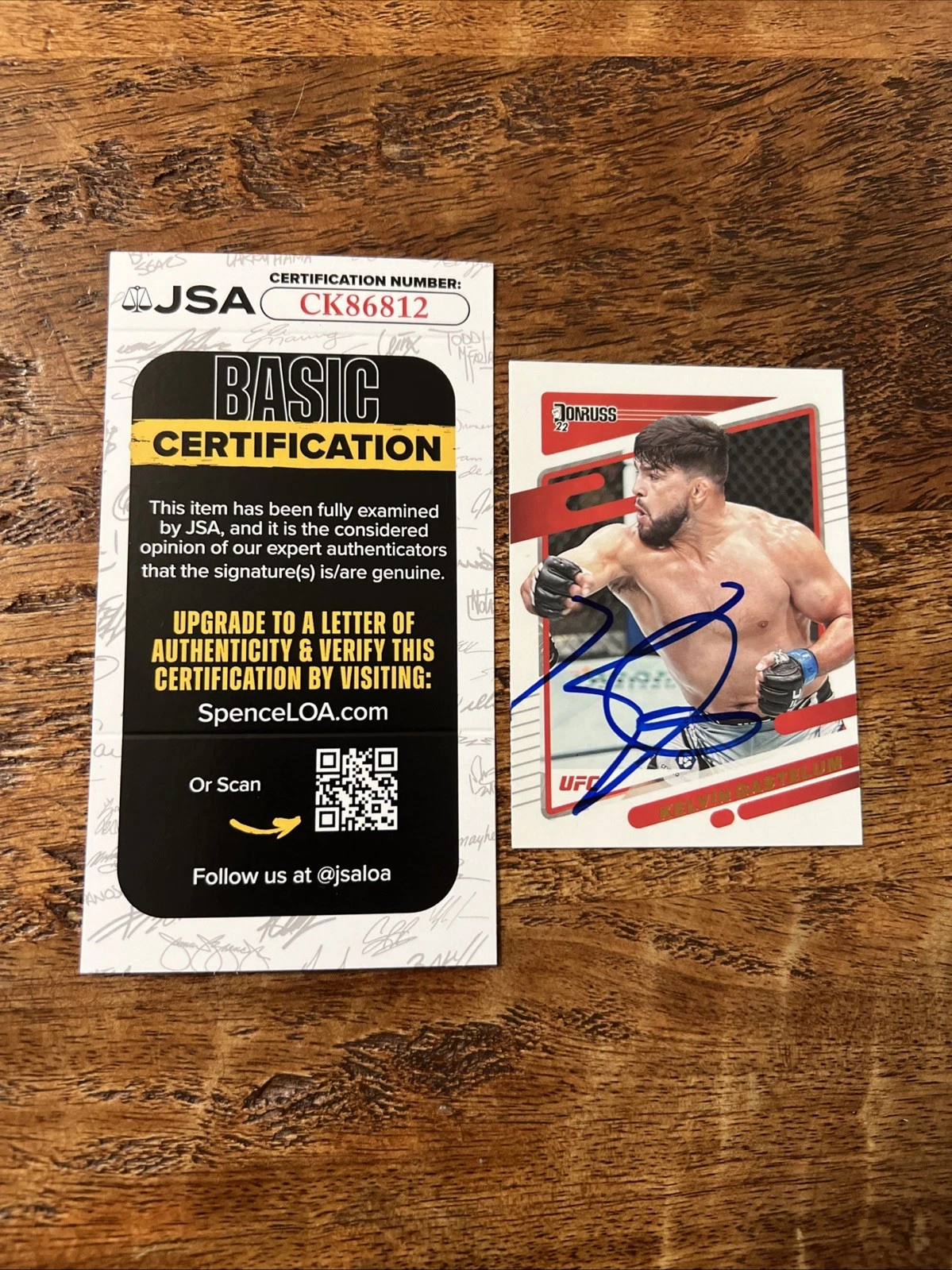 Kelvin Gastelum IP Signed Donruss Card JSA Coa Autographed UFC