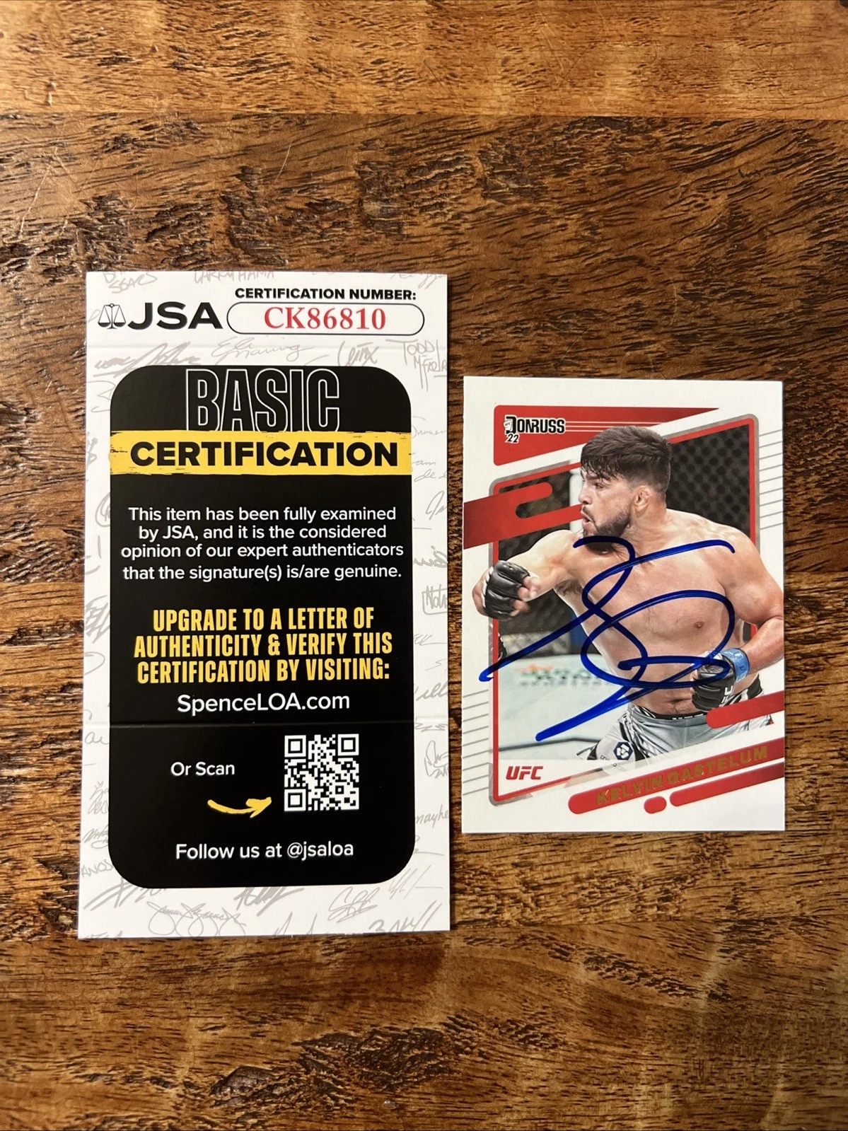 Kelvin Gastelum IP Signed Donruss Card JSA Coa Autographed UFC