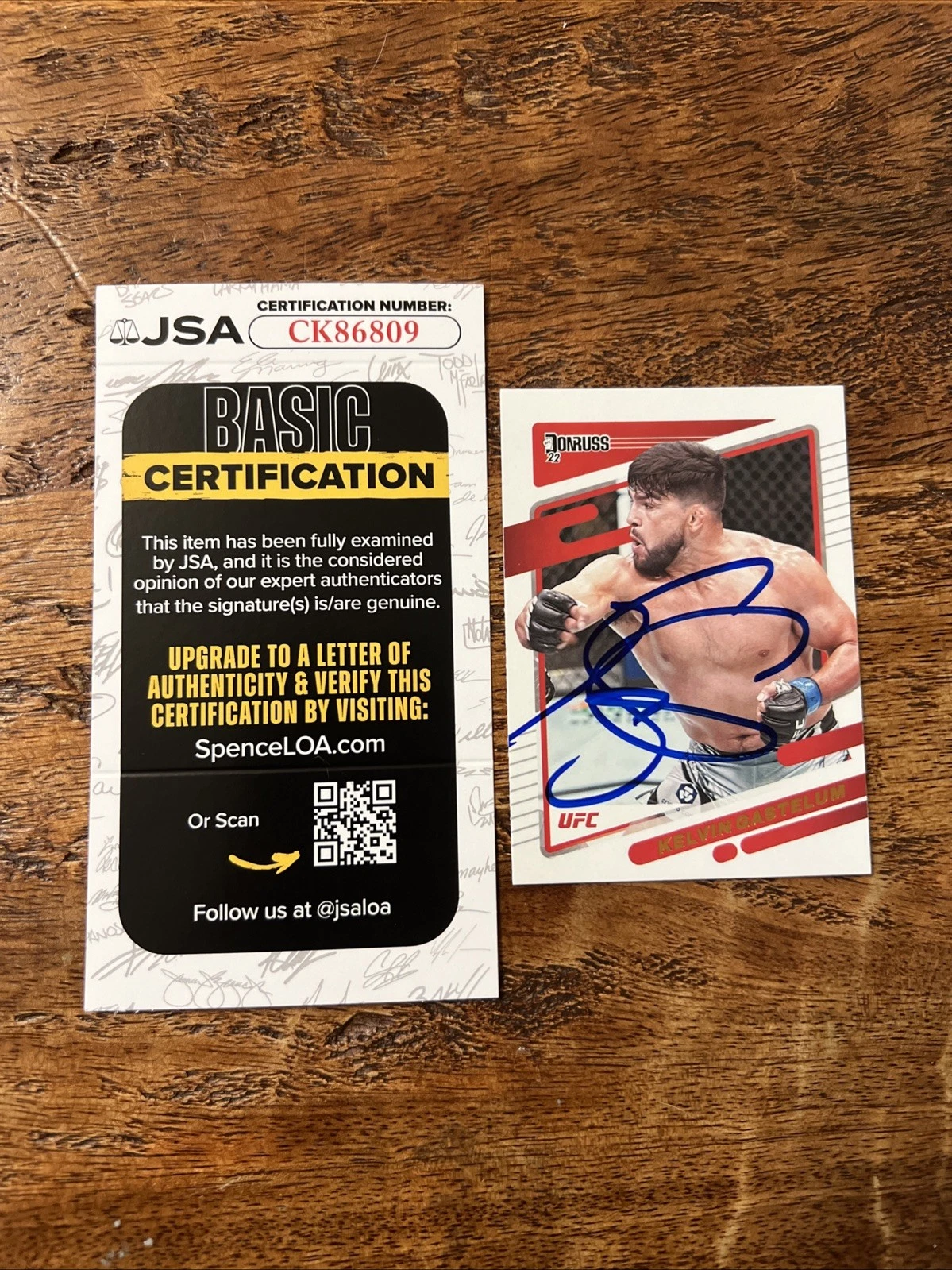 Kelvin Gastelum IP Signed Donruss Card JSA Coa Autographed UFC
