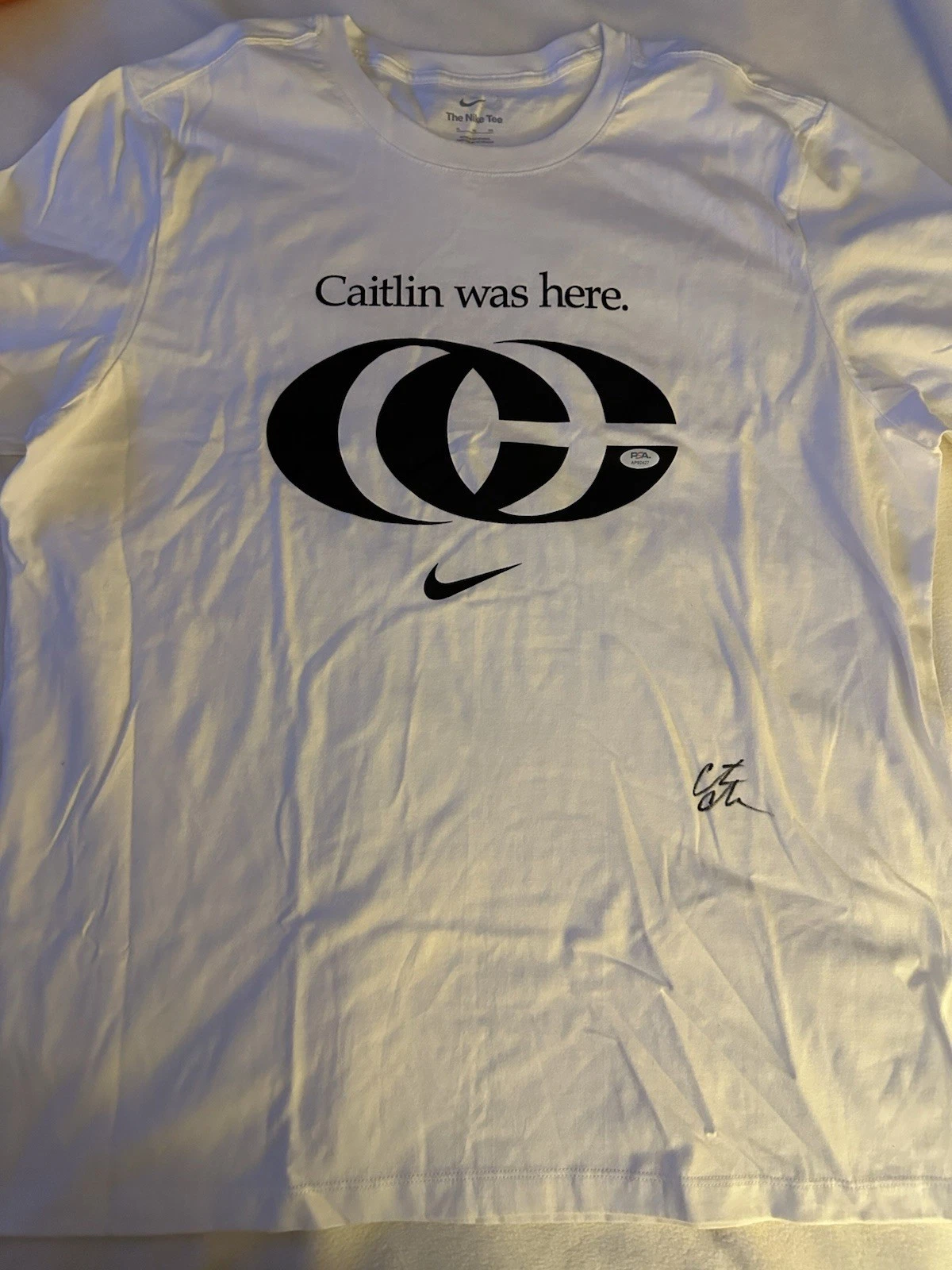 Caitlin Clark SIGNED Was Here Official Nike T-Shirt 2025 PSA Authenticated M