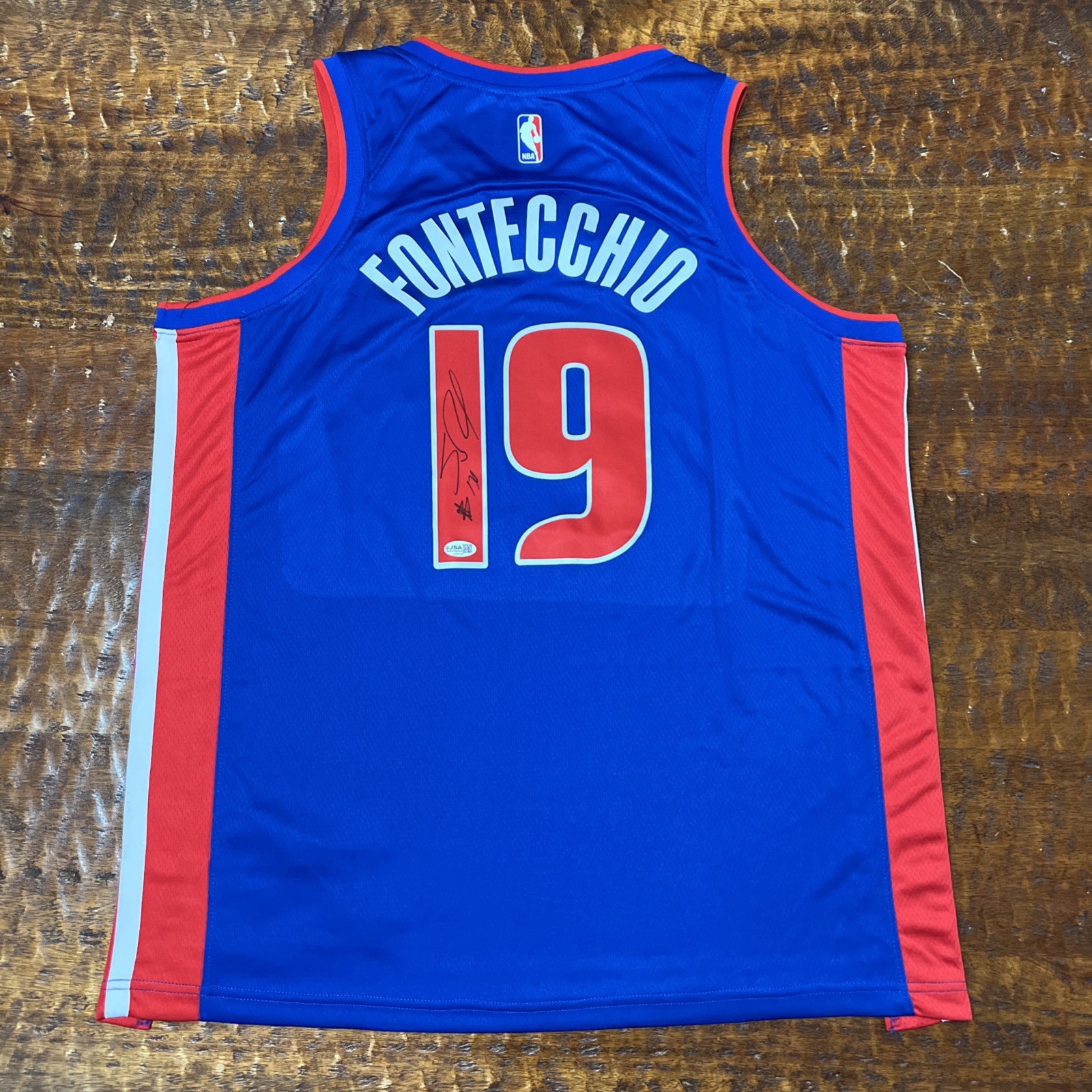 Simone Fontecchio Signed Detroit Pistons Jersey JSA Coa Autographed
