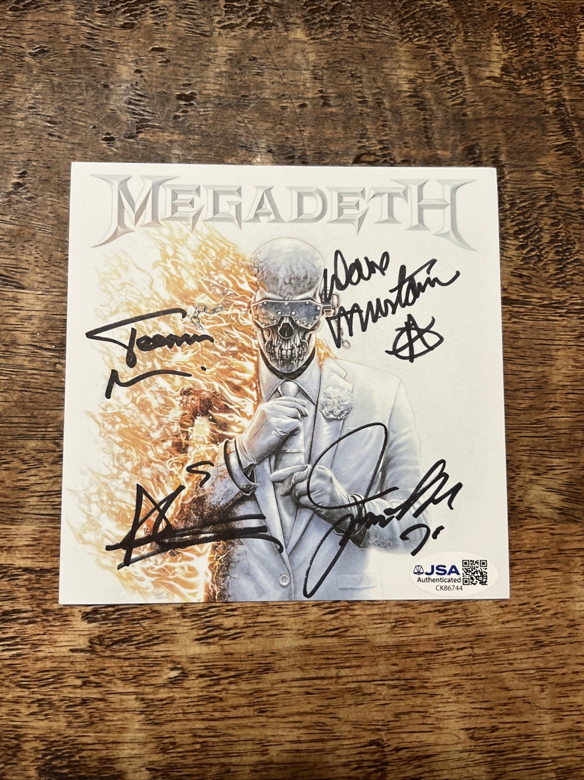Dave Mustaine Signed Megadeth CD Insert JSA Coa Dirk Verbeuren LoMonzeo Auto