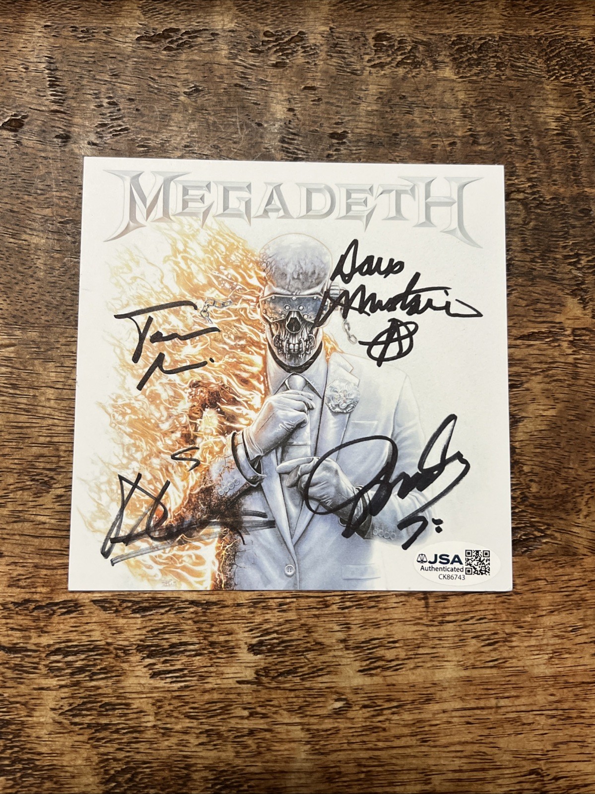 Dave Mustaine Signed Megadeth CD Insert JSA Coa Dirk Verbeuren LoMonzeo Auto
