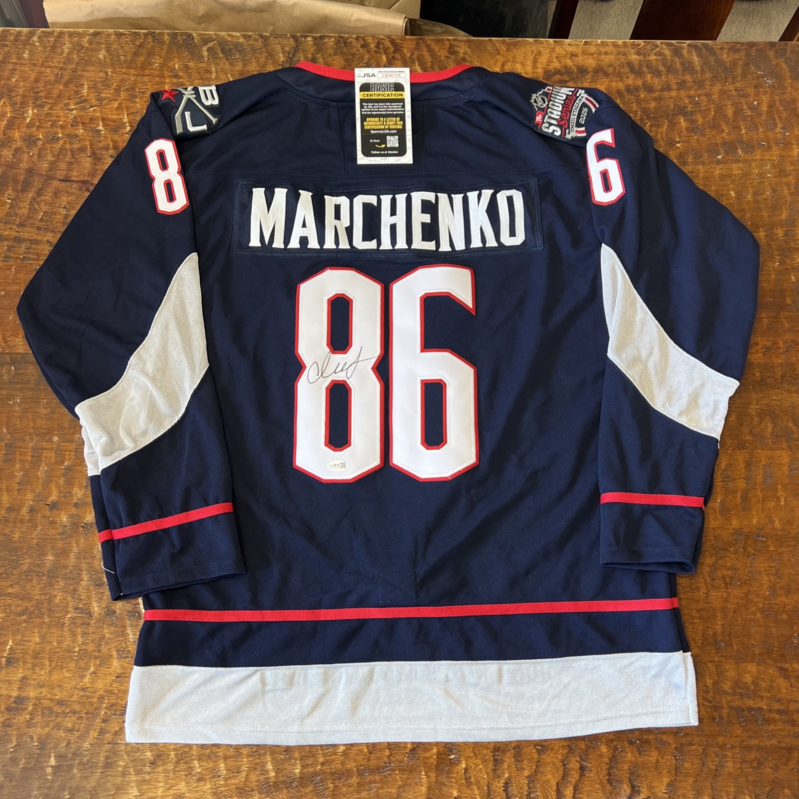 Kirill Marchenko Signed Columbus Blue Jackets Jersey JSA Coa Autographed