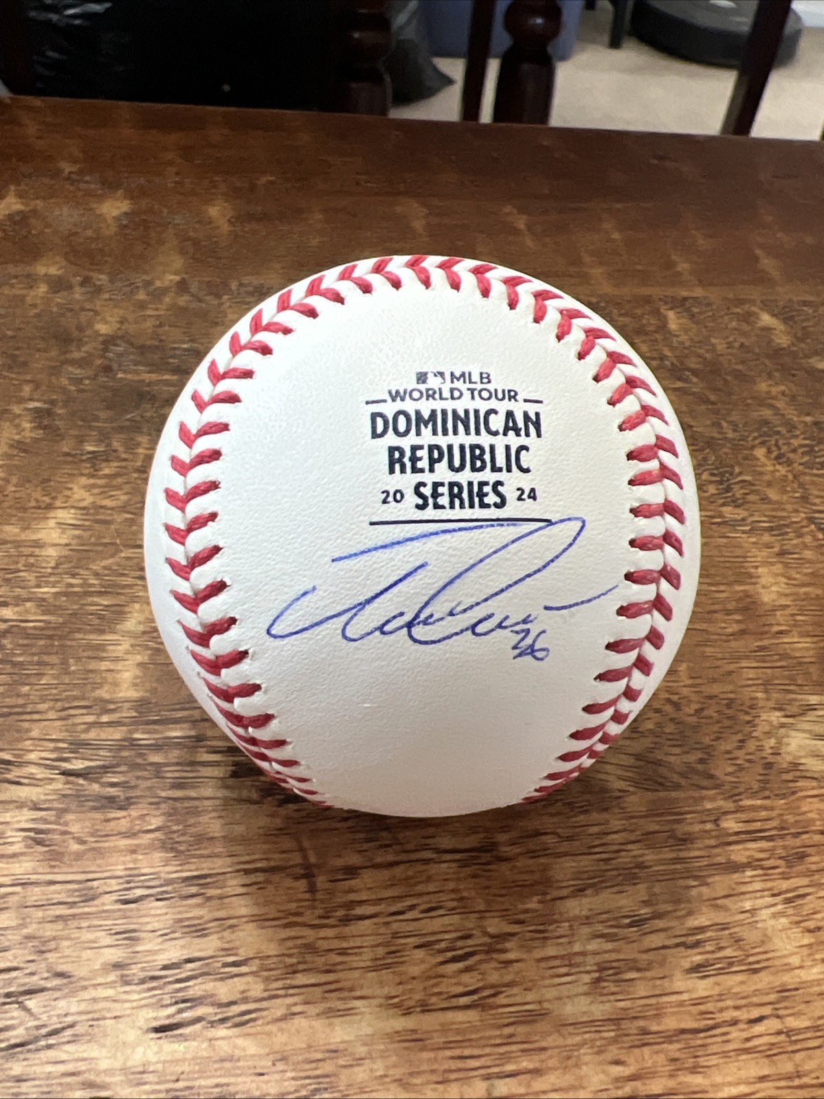 Triston Casas Signed 2024 Dominican Republic Series Baseball JSA Coa Red Sox