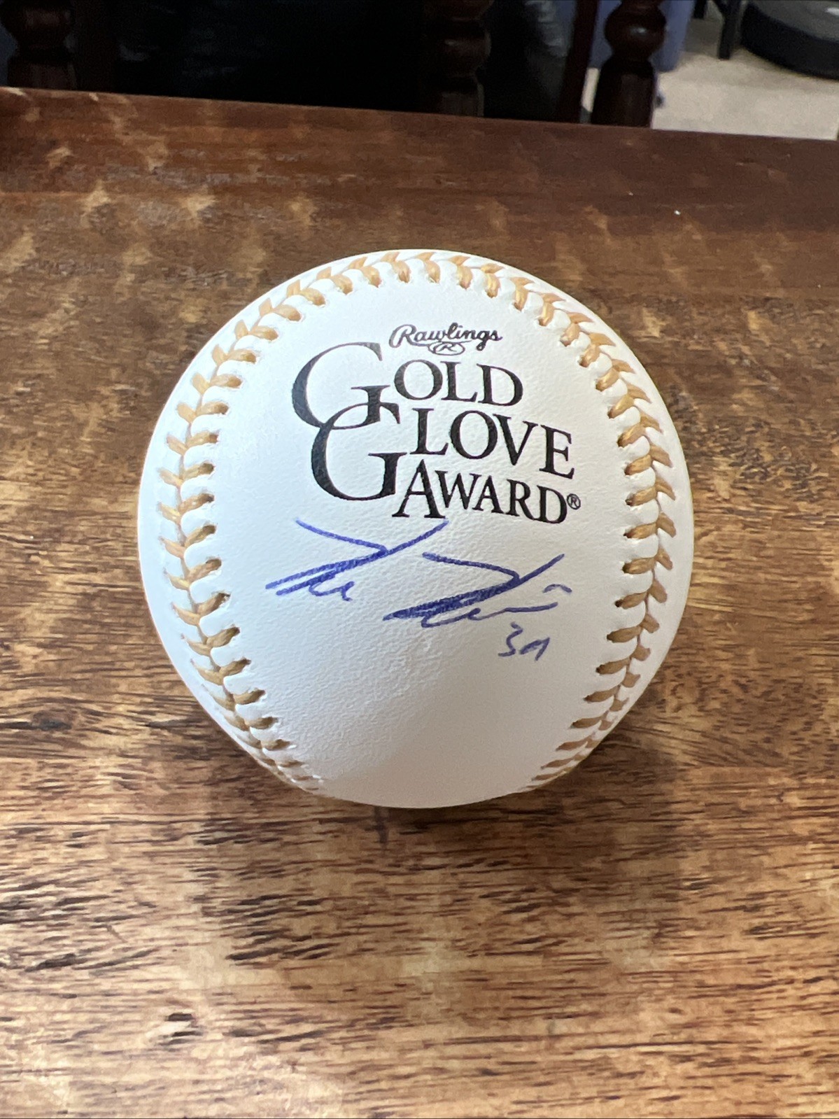 Kevin Kiermaier Signed Gold Glove Baseball JSA Coa Rays Autographed