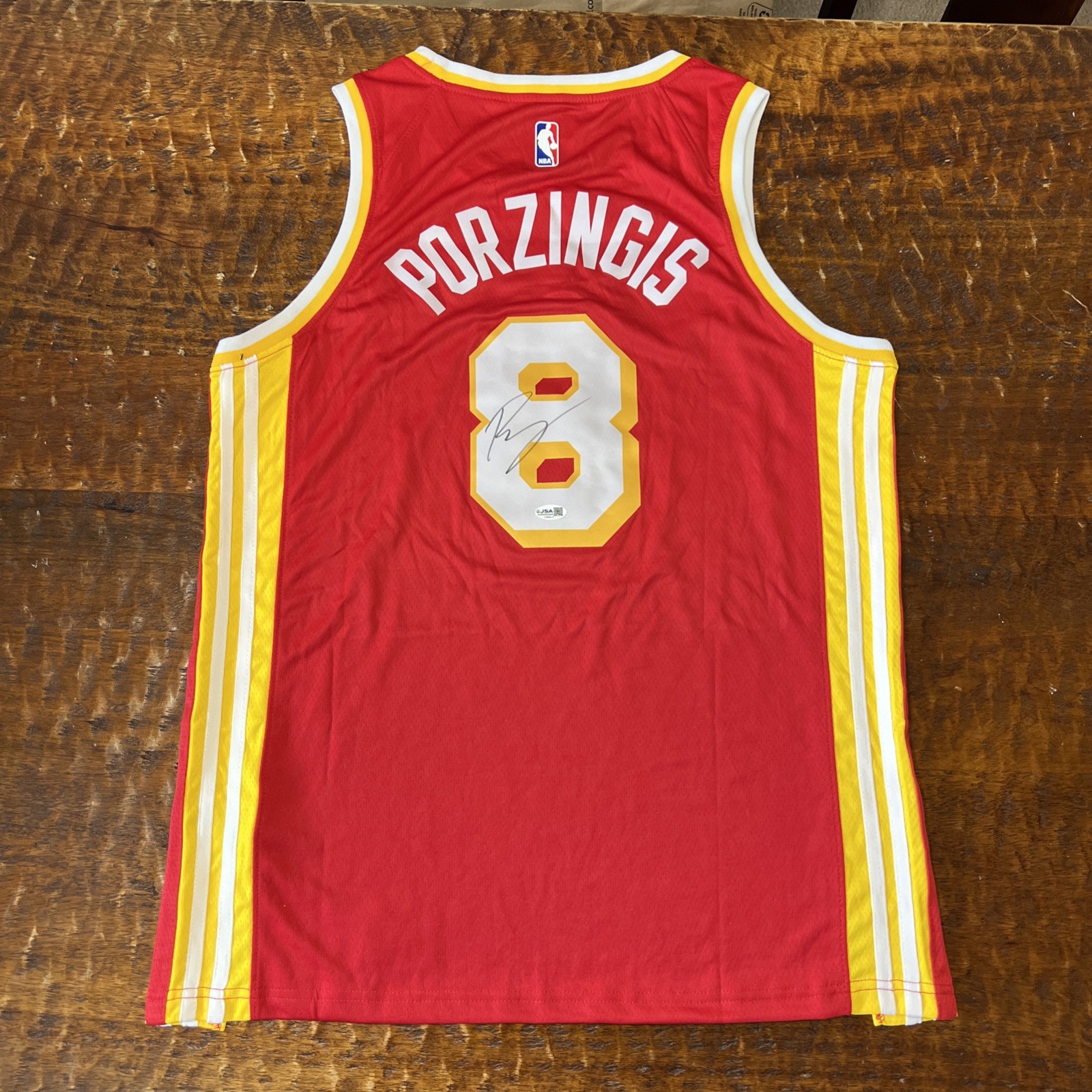 Kristaps Porzingis Signed Atlanta Hawks Jersey JSA Coa Autographed