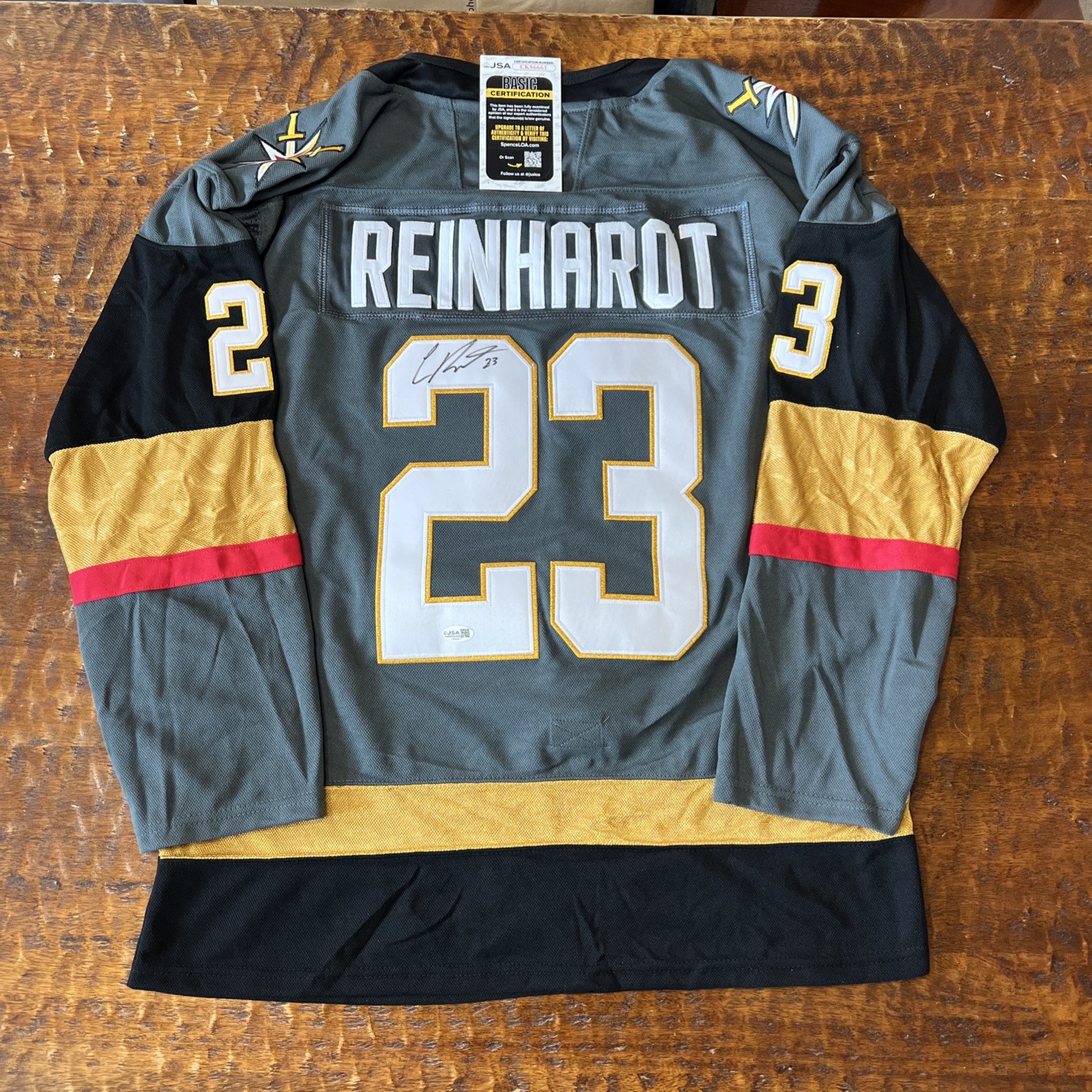 Cole Reinhardt Signed Vegas Golden Knights Jersey JSA Coa Autographed