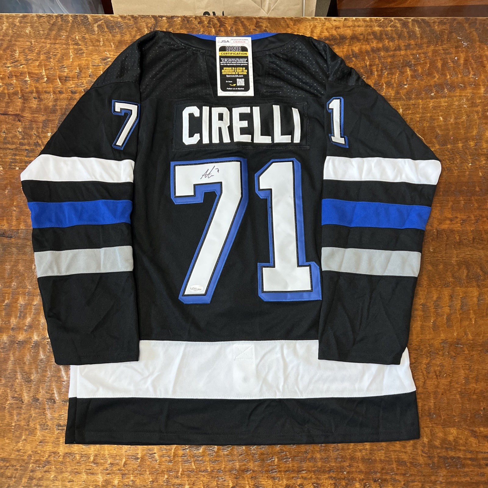 Anthony Cirelli Signed Tampa Bay Lightning Jersey JSA Coa Autographed