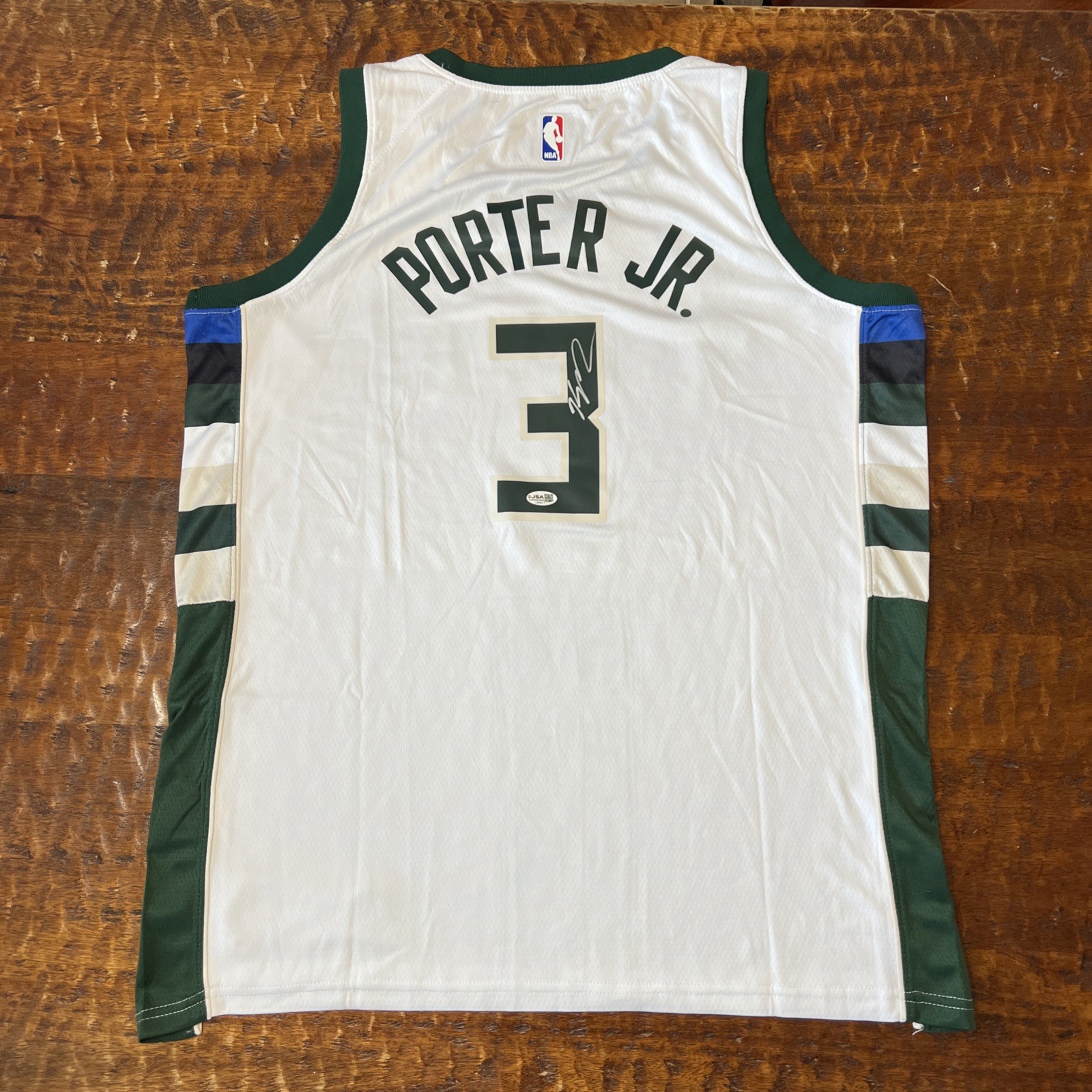 Kevin Porter Jr Signed Milwaukee Bucks Jersey JSA Coa Autographed