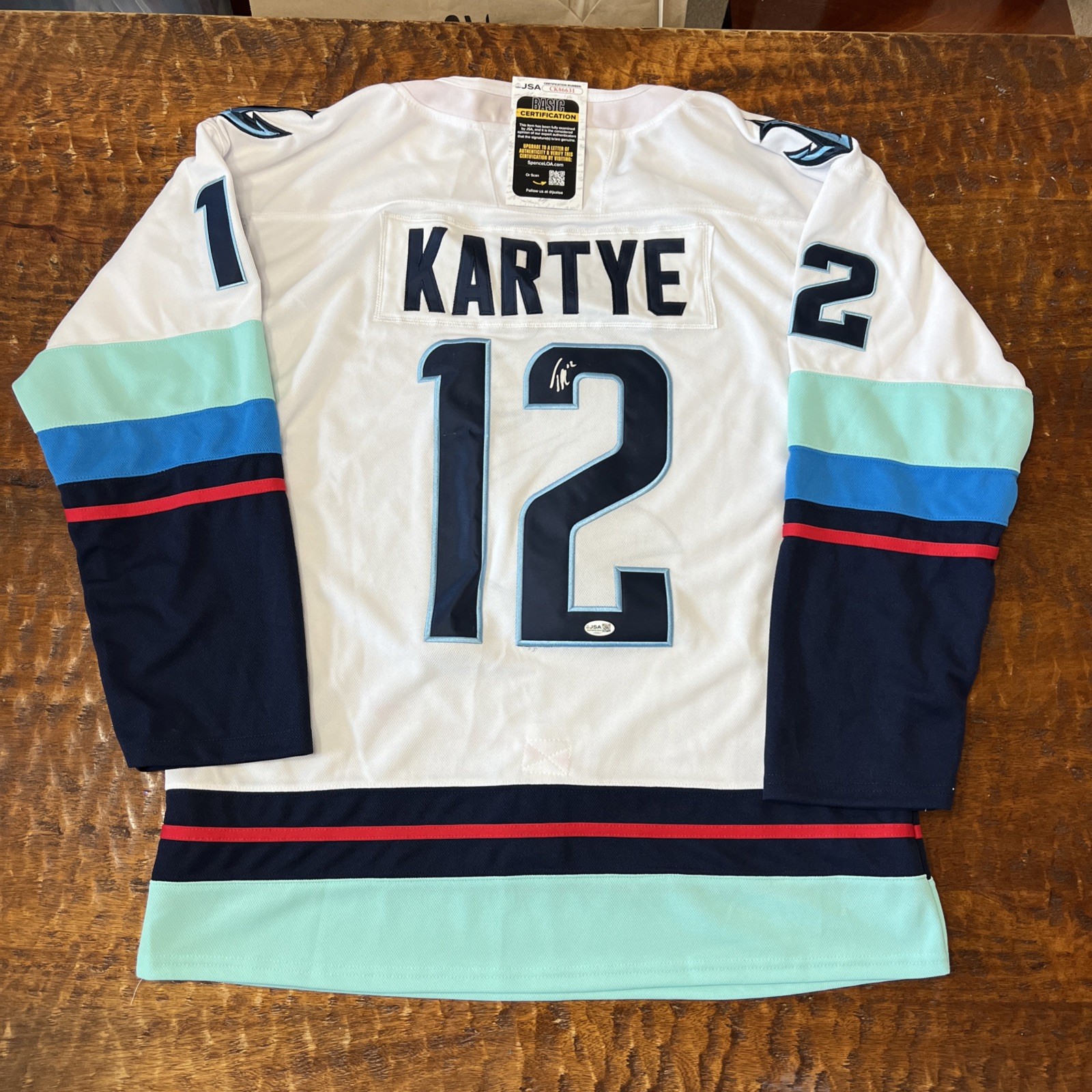 Tye Kartye Signed Seattle Kraken Jersey JSA Coa Autographed
