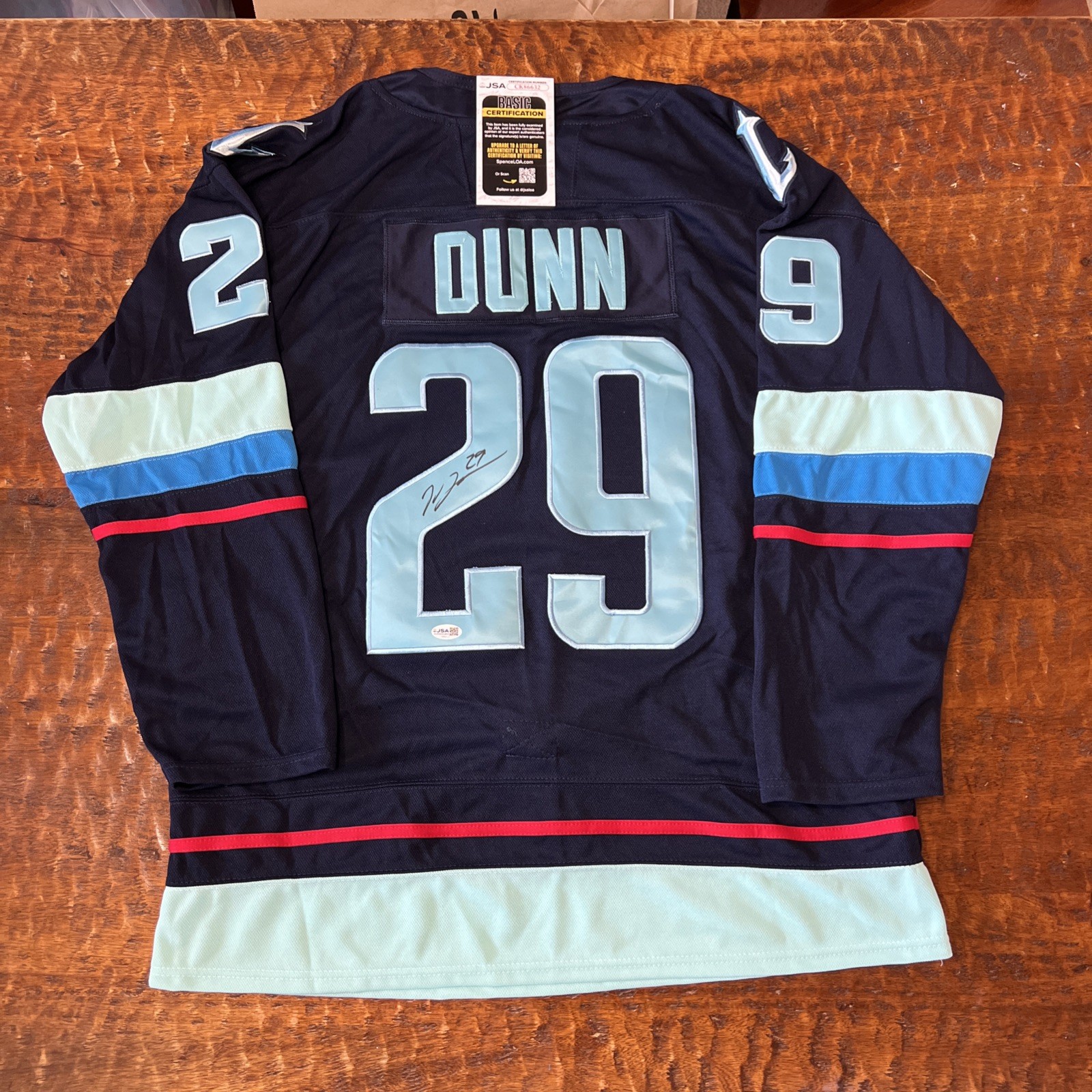 Vince Dunn Signed Seattle Kraken Jersey JSA Coa Autographed