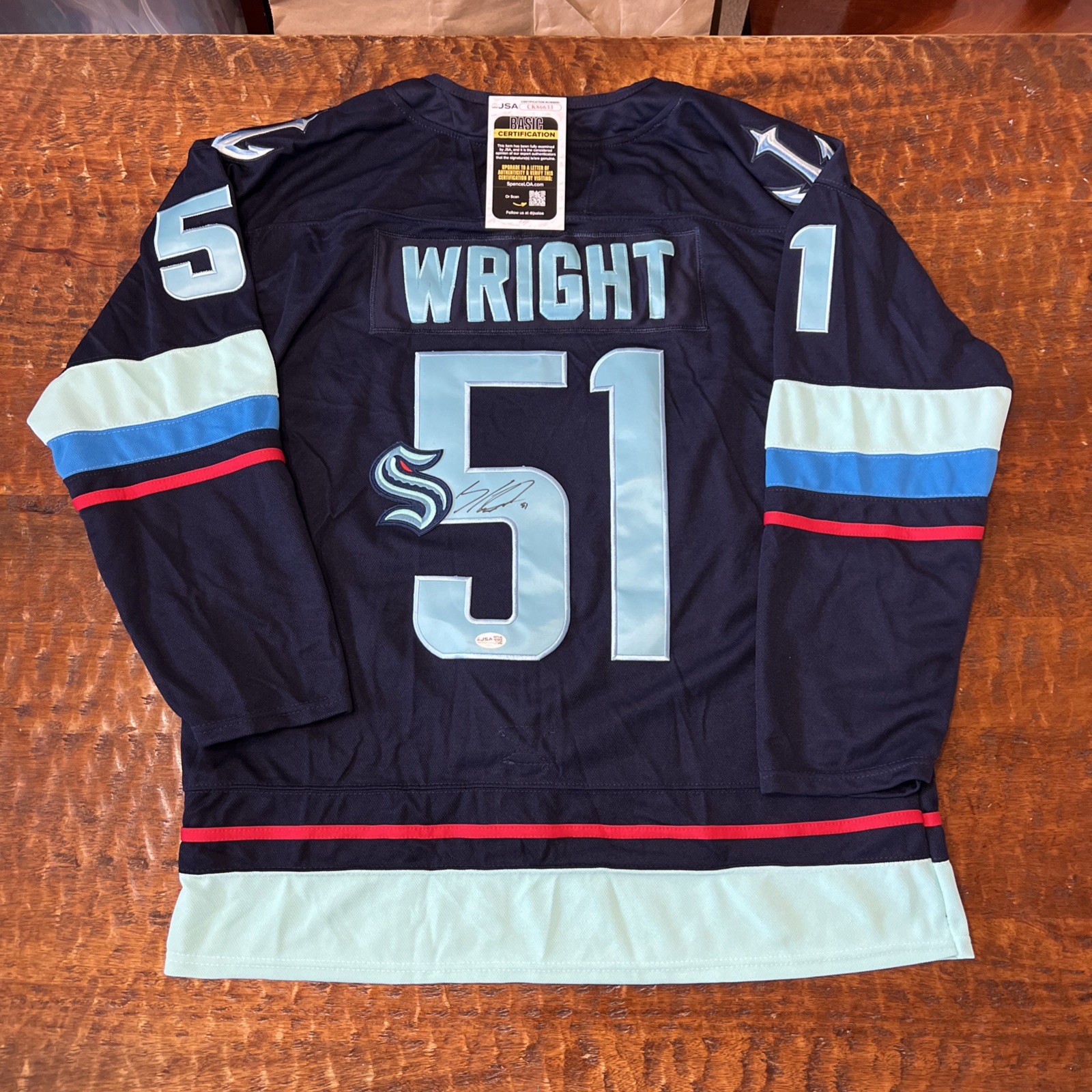 Shane Wright Signed Seattle Kraken Jersey JSA Coa Autographed