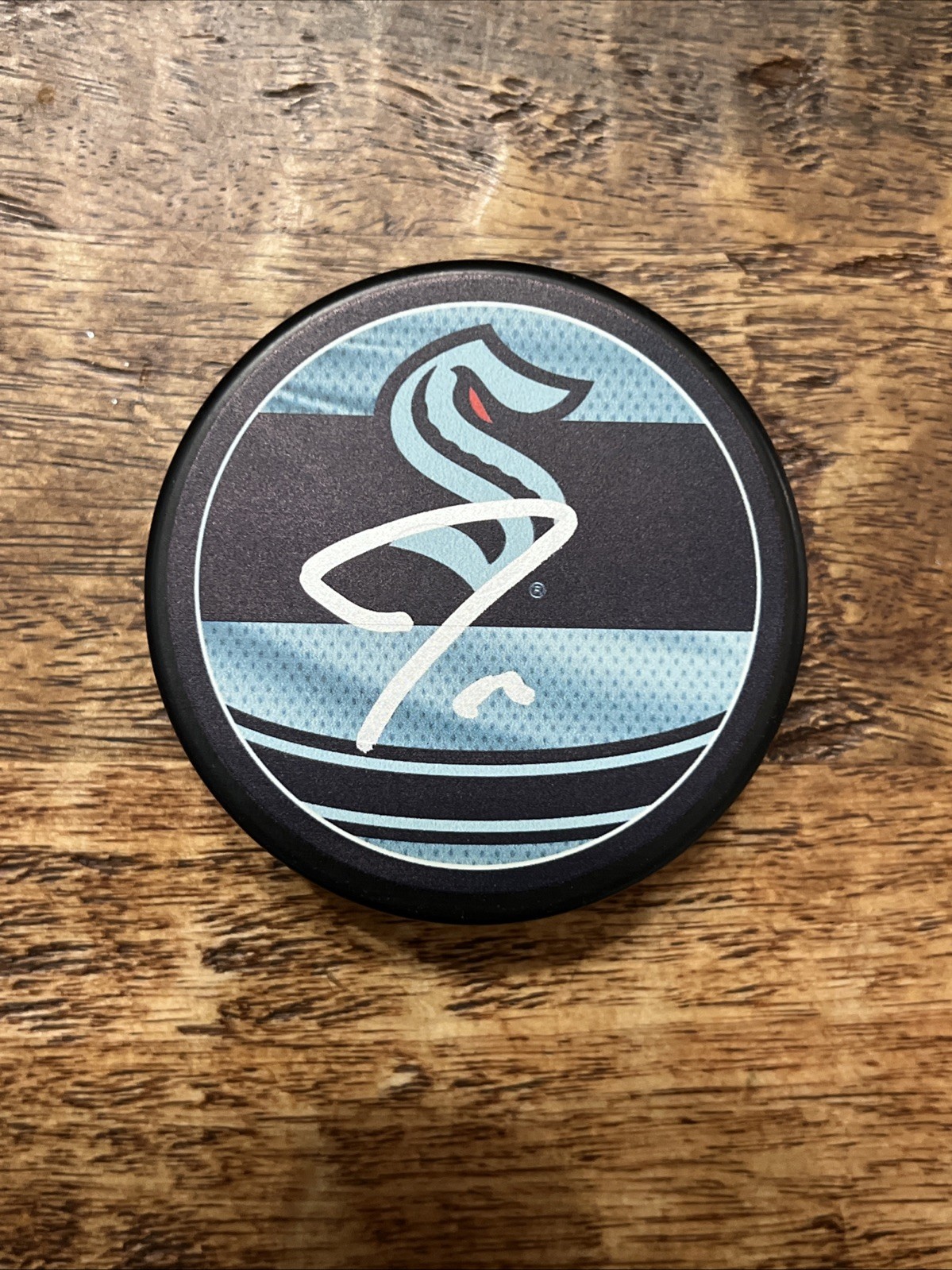 Jordan Eberle Signed Seattle Kraken Puck JSA Coa Autographed