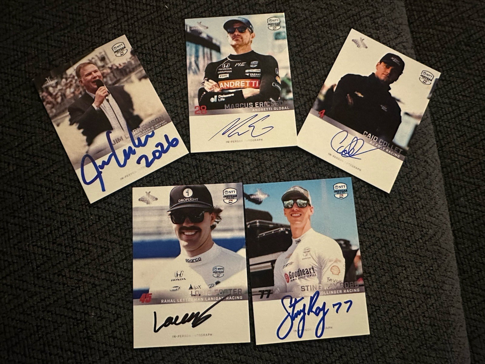 Jim Cornelison Caio Collet +3 Signed Parkside Cards 100 Days To Indy 500 2/13/26