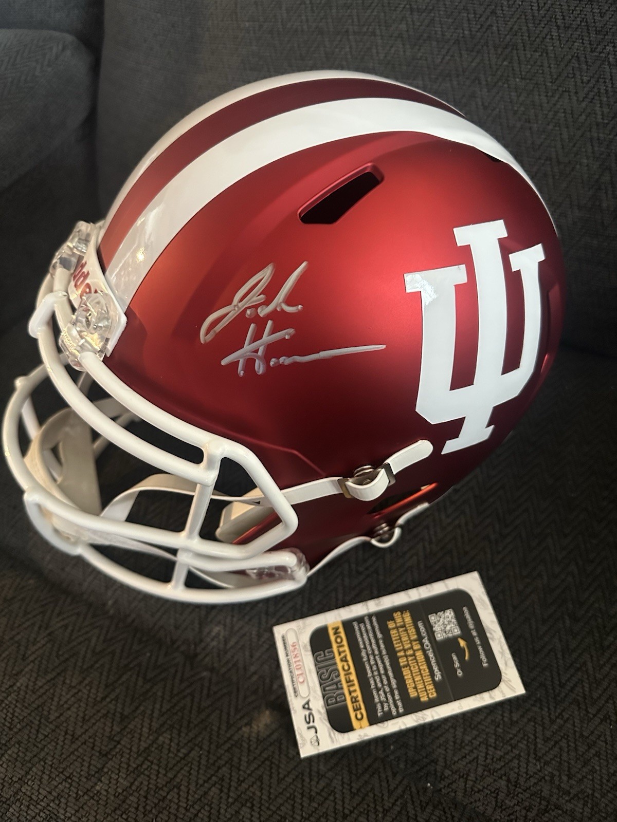 Josh Hoover Signed Full Size Helmet Hoosiers F/S JSA Authentication COA IU