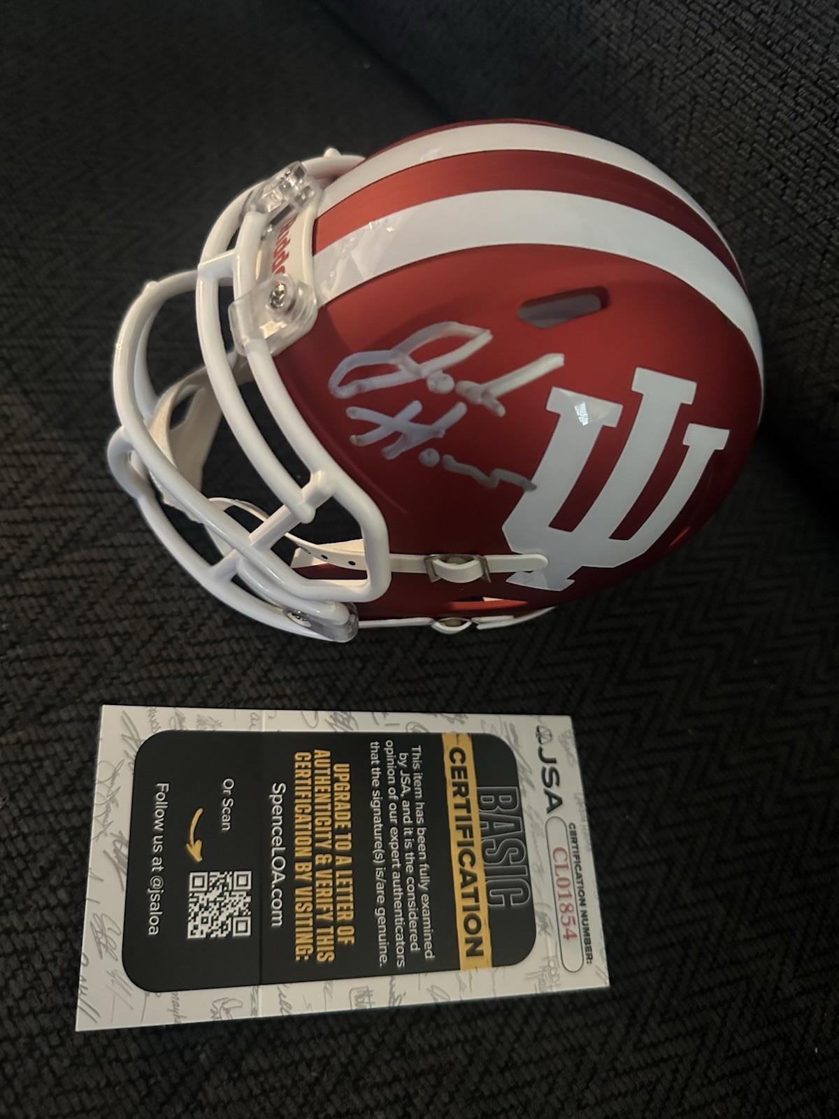 Josh Hoover Signed Indiana Hoosiers Mini Helmet JSA Authentication COA IU