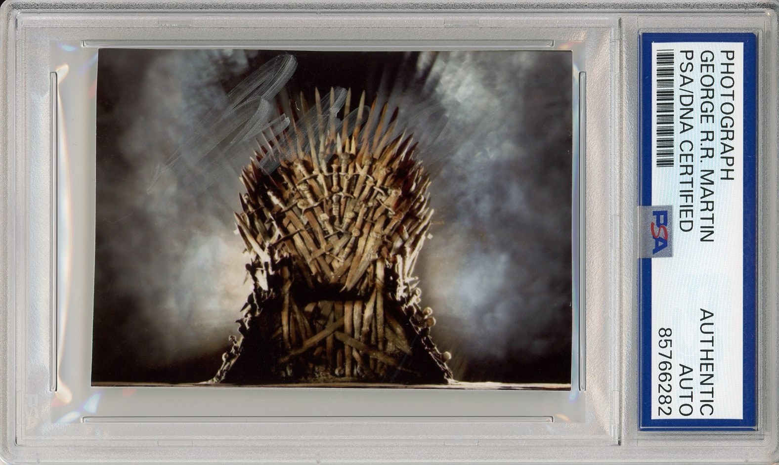 GEORGE RR MARTIN SIGNED GAME OF THRONES IRON THRONE PHOTOGRAPH AUTO PSA DNA COA
