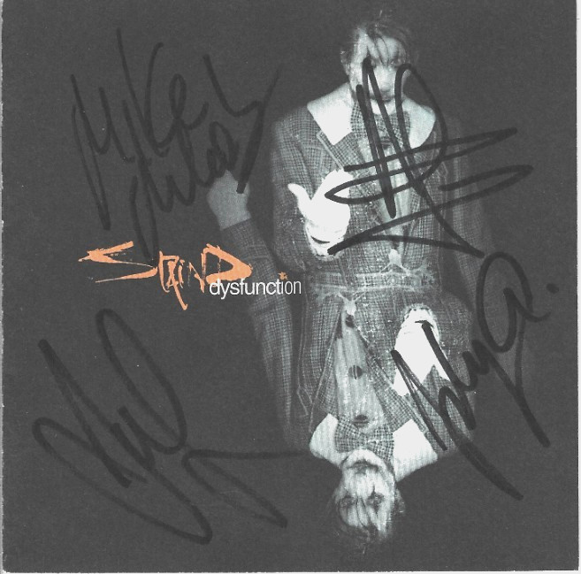 STAIND full band REAL hand SIGNED Dsyfunction CD JSA COA Autographed Aaron Lewis