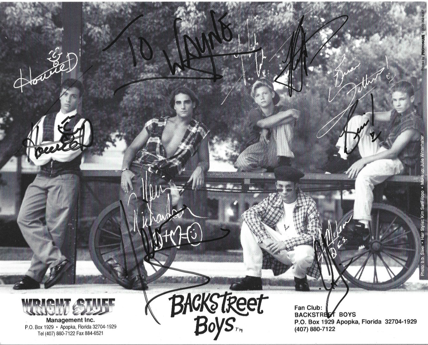 Backstreet Boys young full early Orlando hand SIGNED Promo Photo JSA LOA 1993