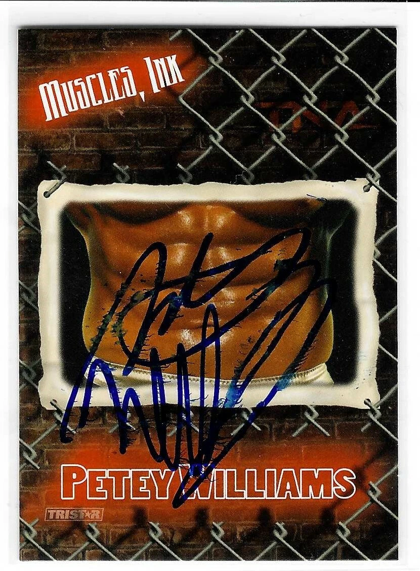 Petey Williams Signed 2008 TriStar TNA Impact Muscle Ink Card MI-3 WWF WWE