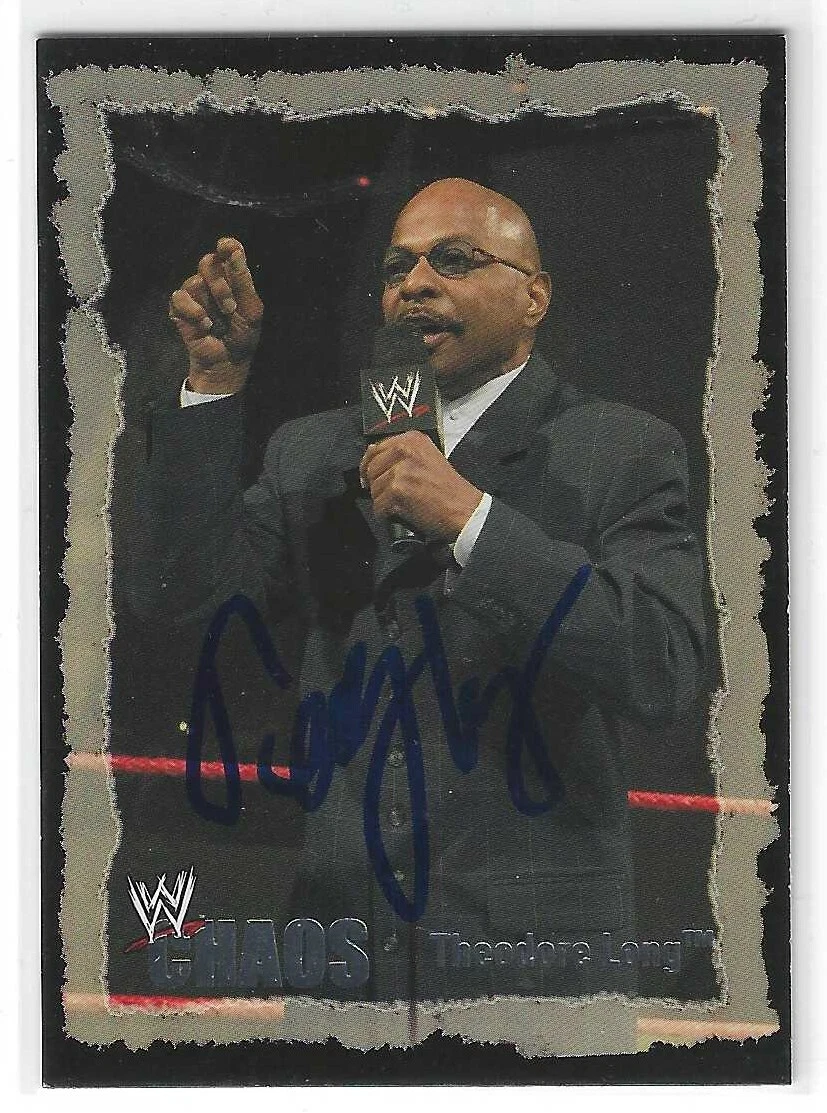 Theodore Long Signed 2004 Fleer WWE Chaos Card #35