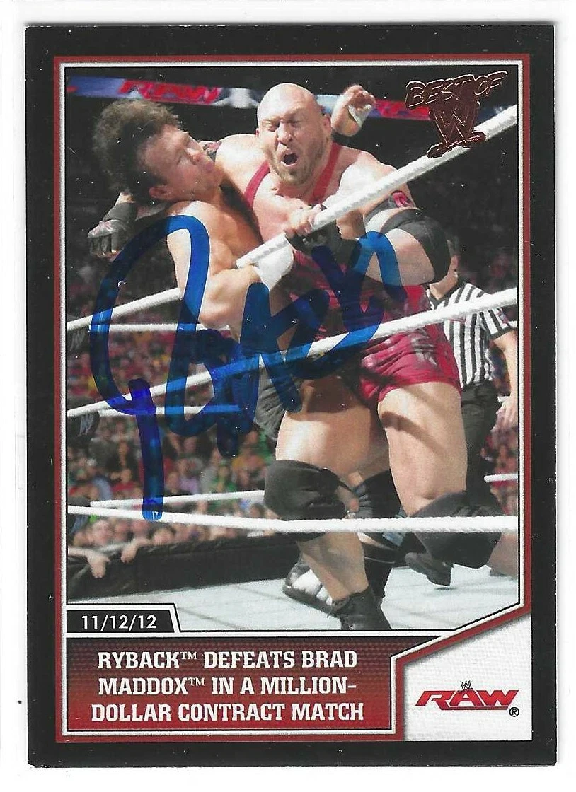 Ryback Signed 2013 Topps Best Of WWE Raw Card #61