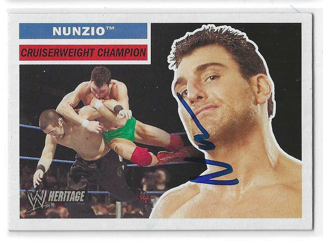 Nunzio Signed 2005 Topps WWE Heritage Card #47