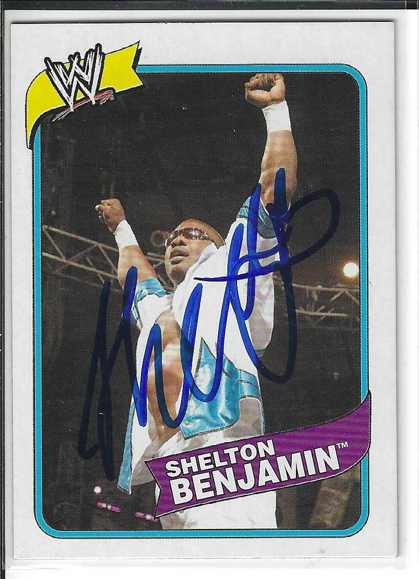 Shelton Benjamin Signed 2007 Topps WWE Heritage III Card #41