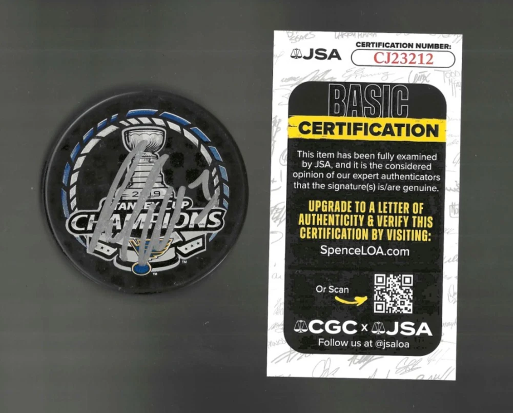 Patrick Marron Signed St Louis Blues 2019 Stanley Cup Champions Puck JSA COA