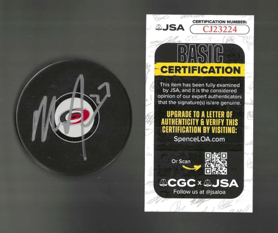 Mark Jankowski Signed Carolina Hurricanes Puck JSA COA