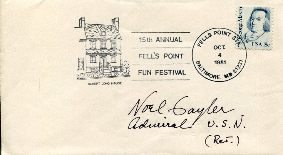 Admiral Noel Gayler NSA Director WWII War Ace Fighter Pilot Signed Autograph FDC